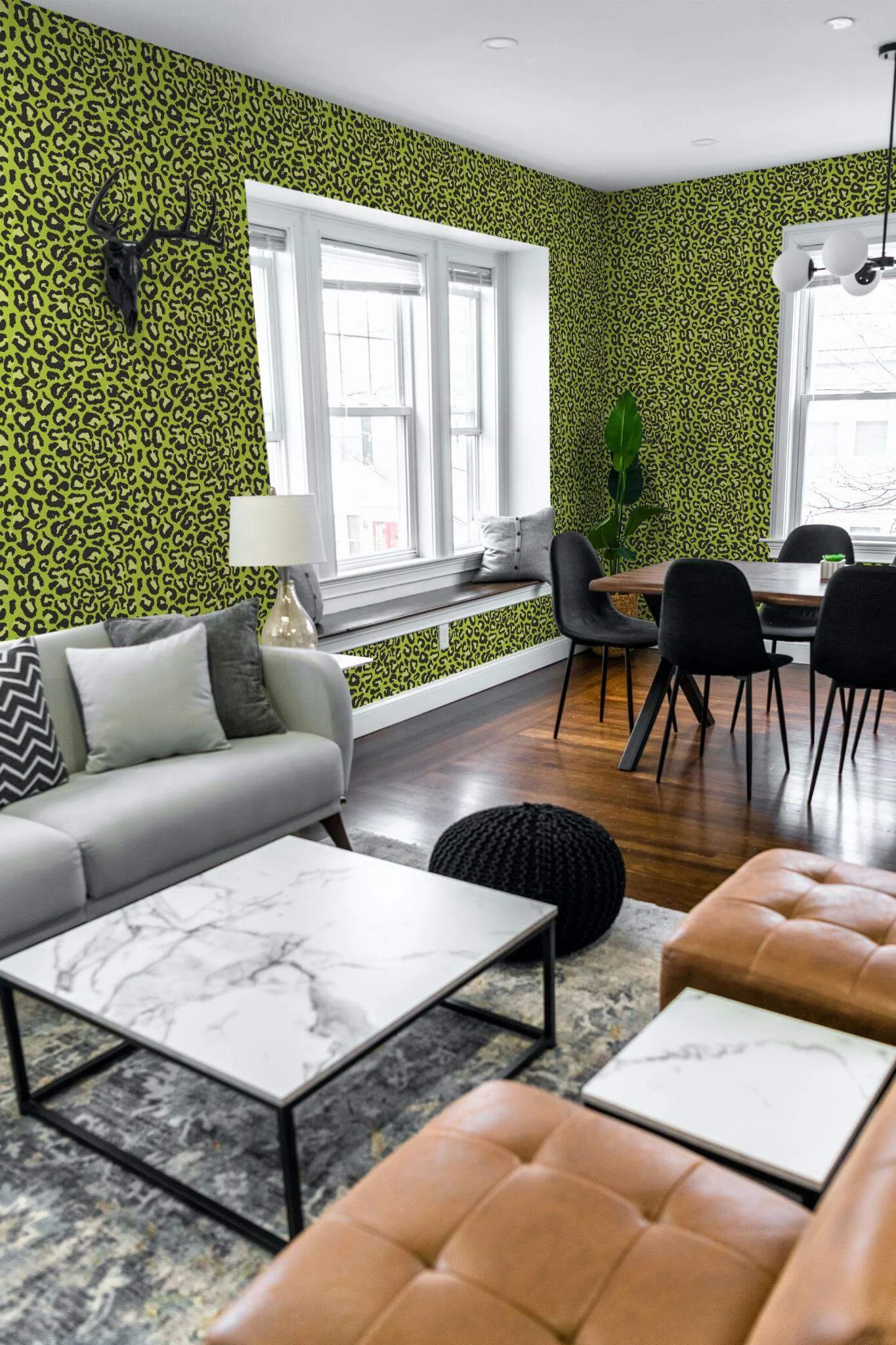 Green leopard pattern Wallpaper - Image 4