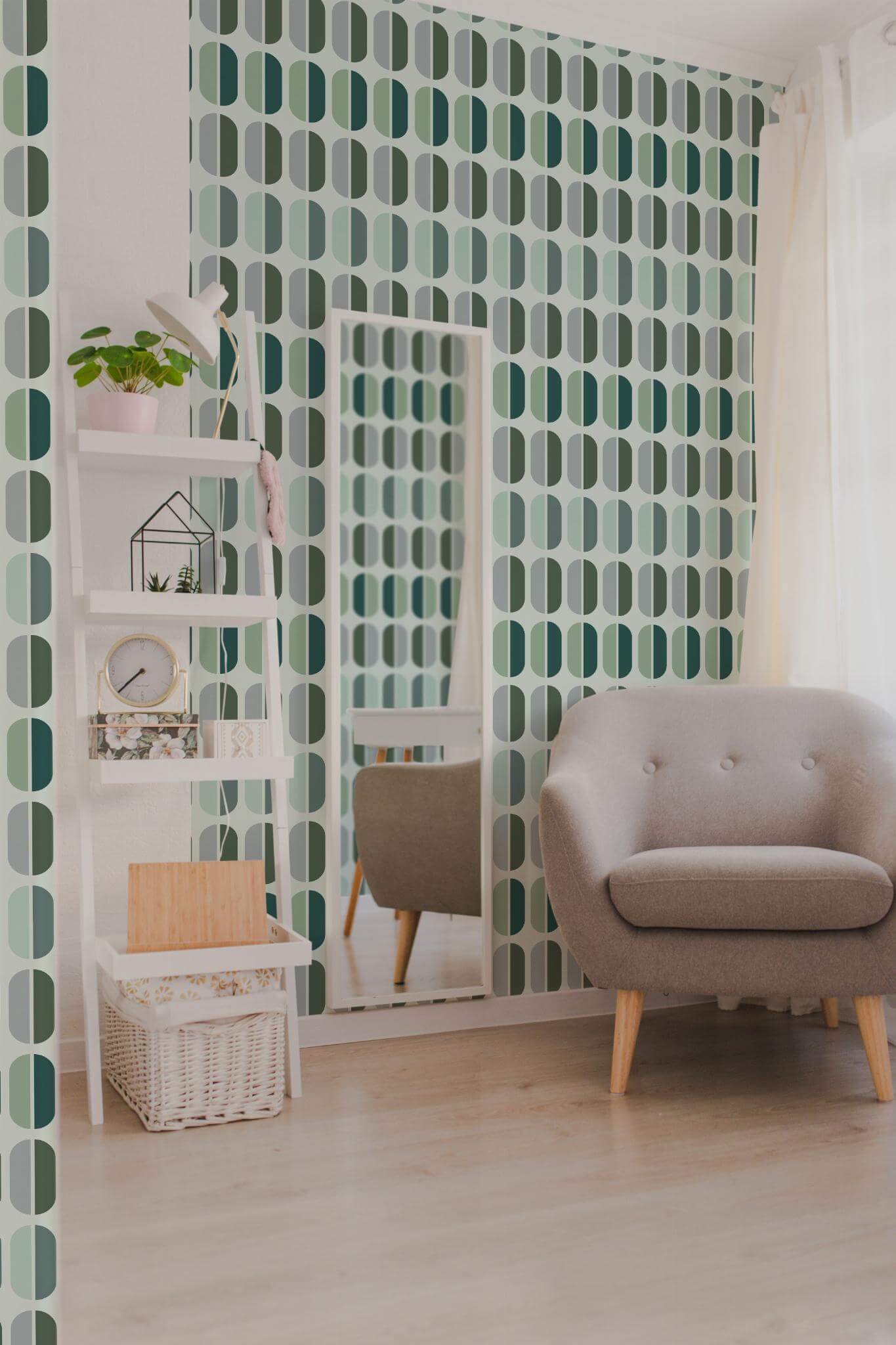 Green pastel retro Wallpaper - Image 4