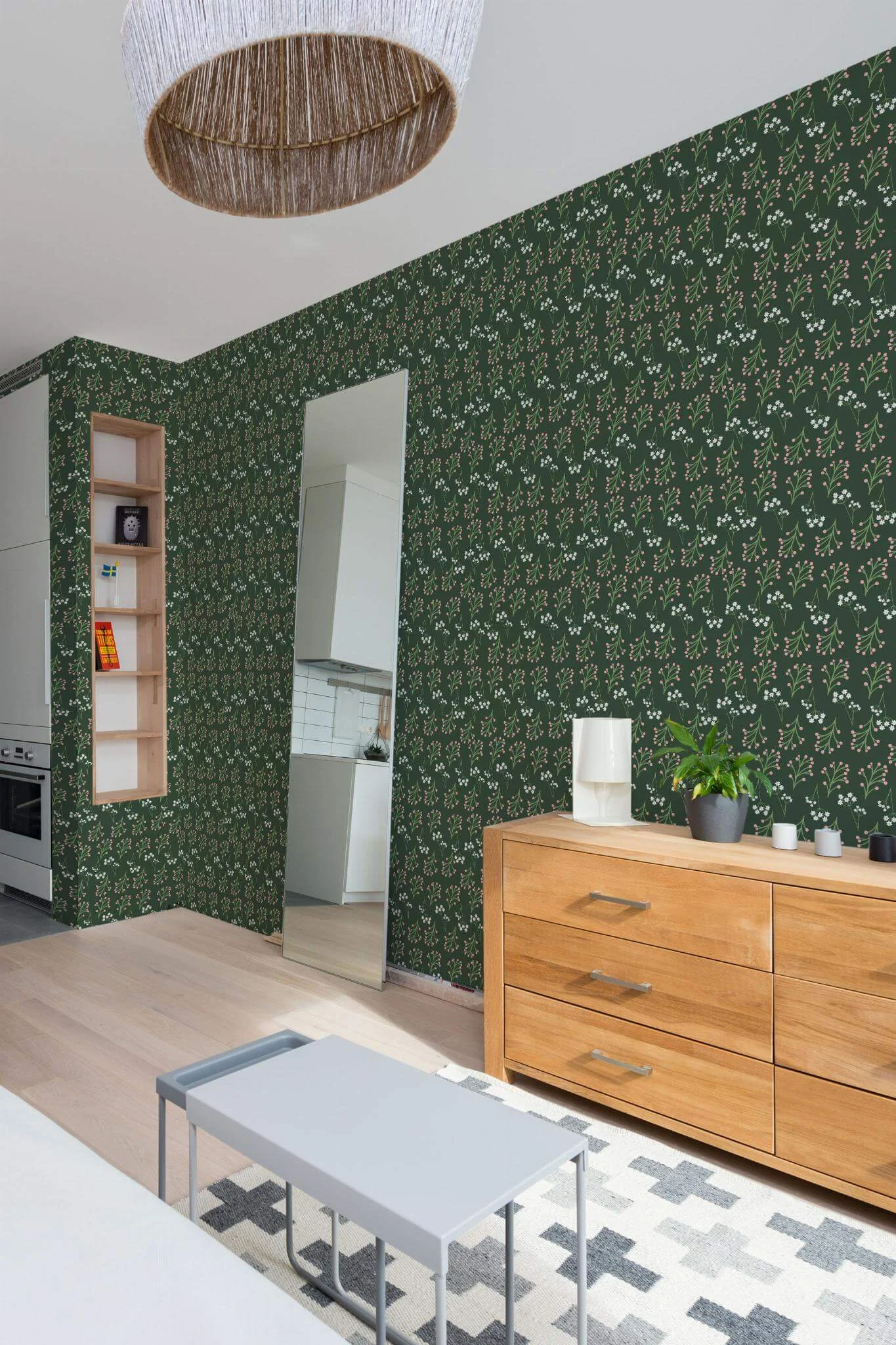 Green seamless floral Wallpaper - Image 3