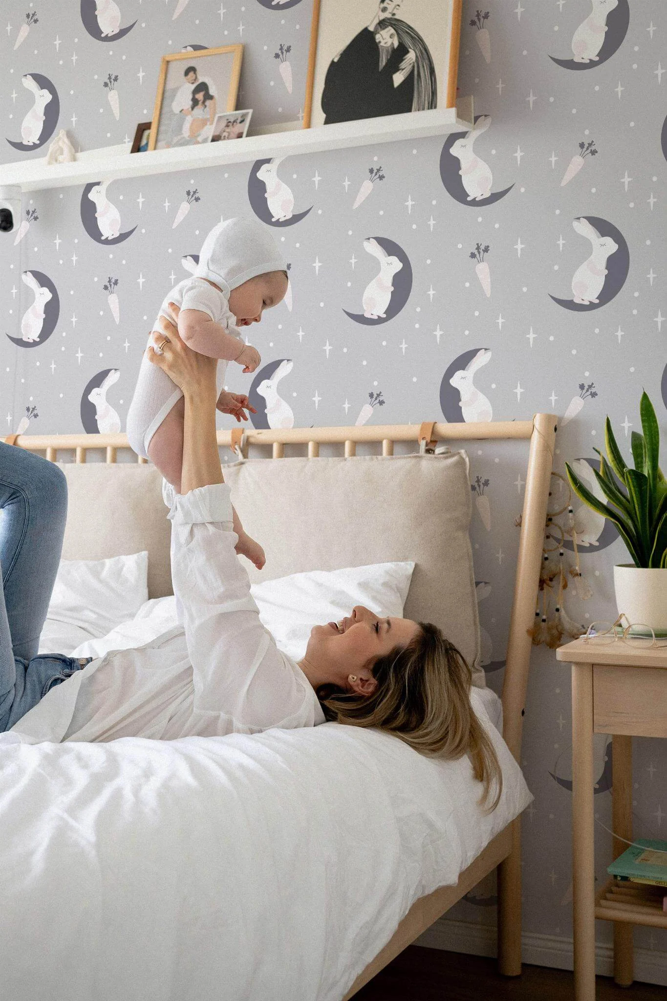 Moon and bunny nursery Wallpaper - Image 4