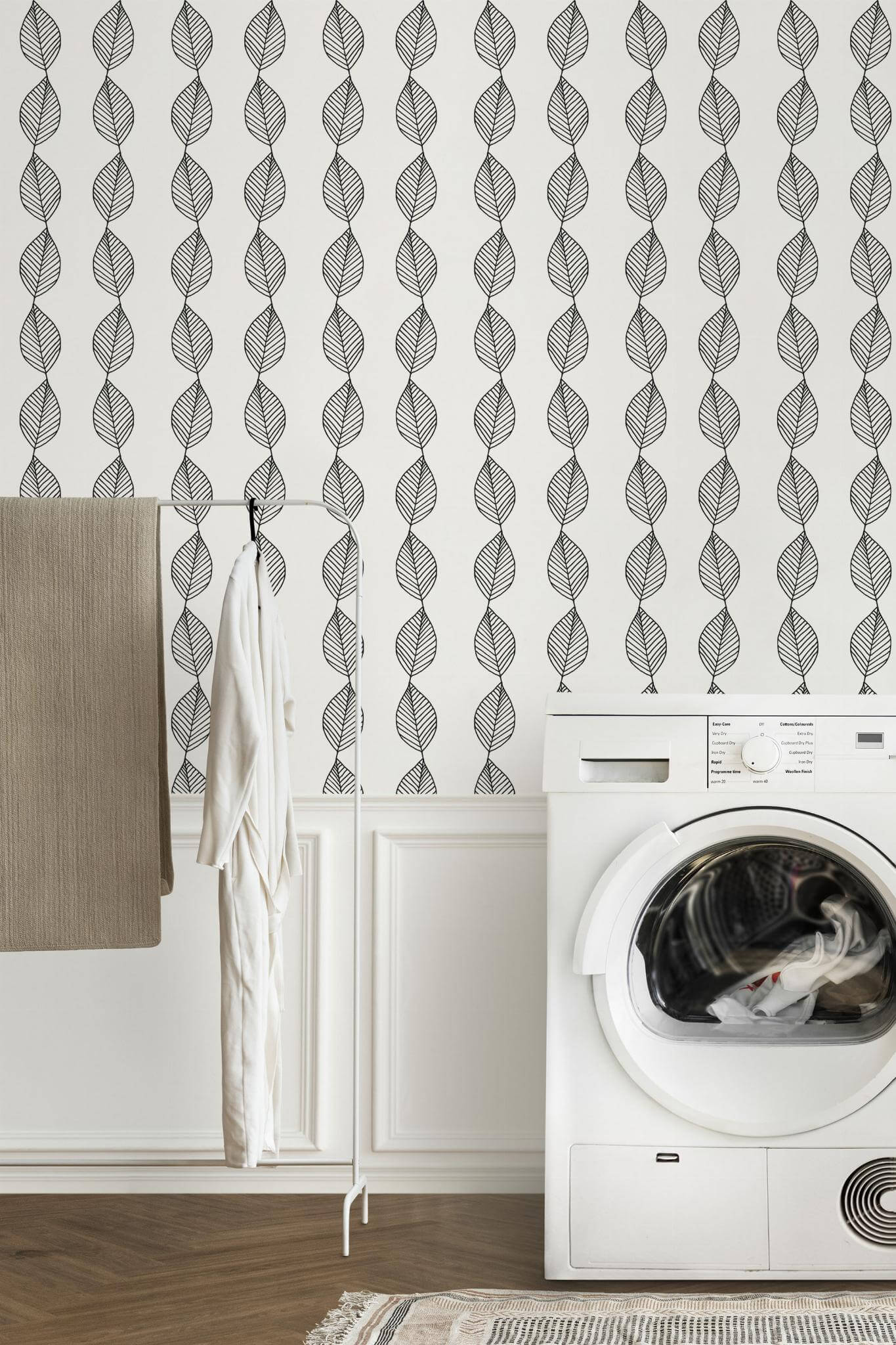 Vertical leaf print Wallpaper - Image 4