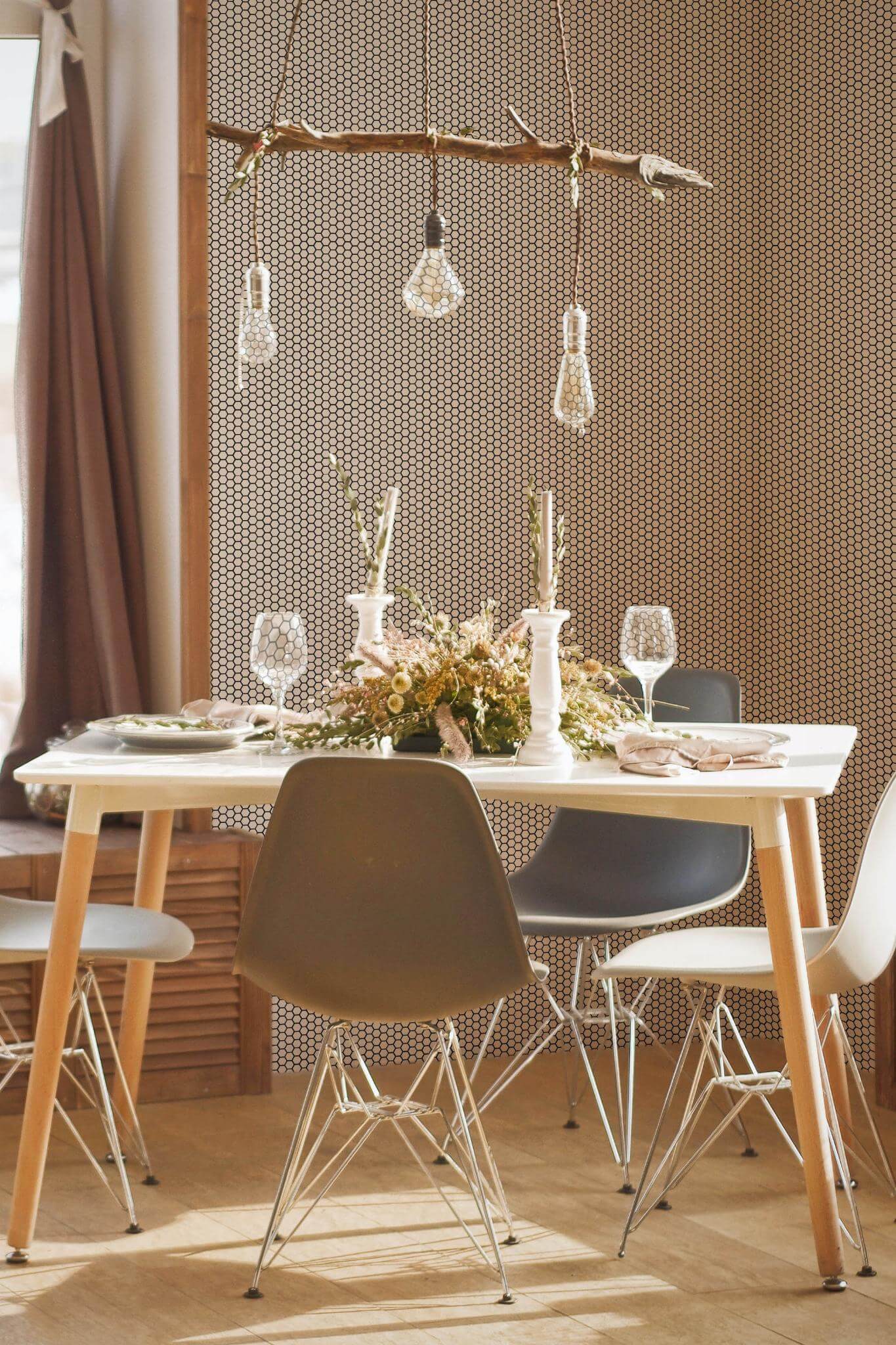 Black and white honeycomb Wallpaper - Image 4