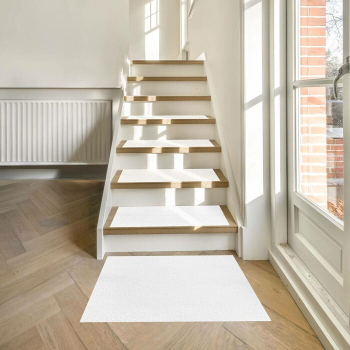 White Adhesive Stair Mats | Peel & Stick, Self Adhesive Floor Mat - SafetyMat