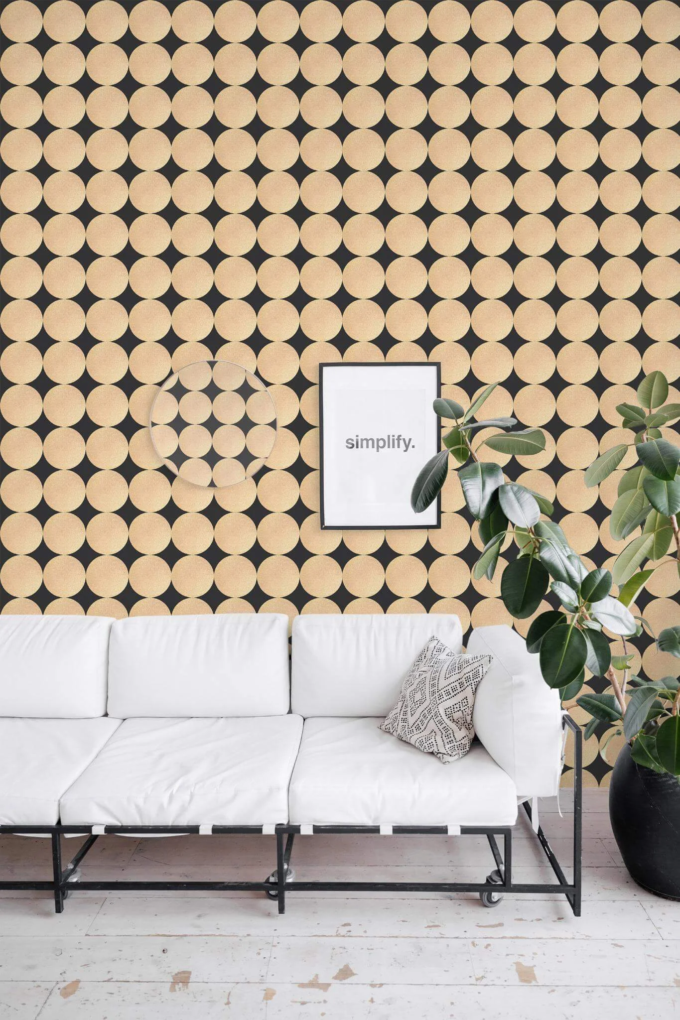 Large gold color circles Wallpaper - Image 4
