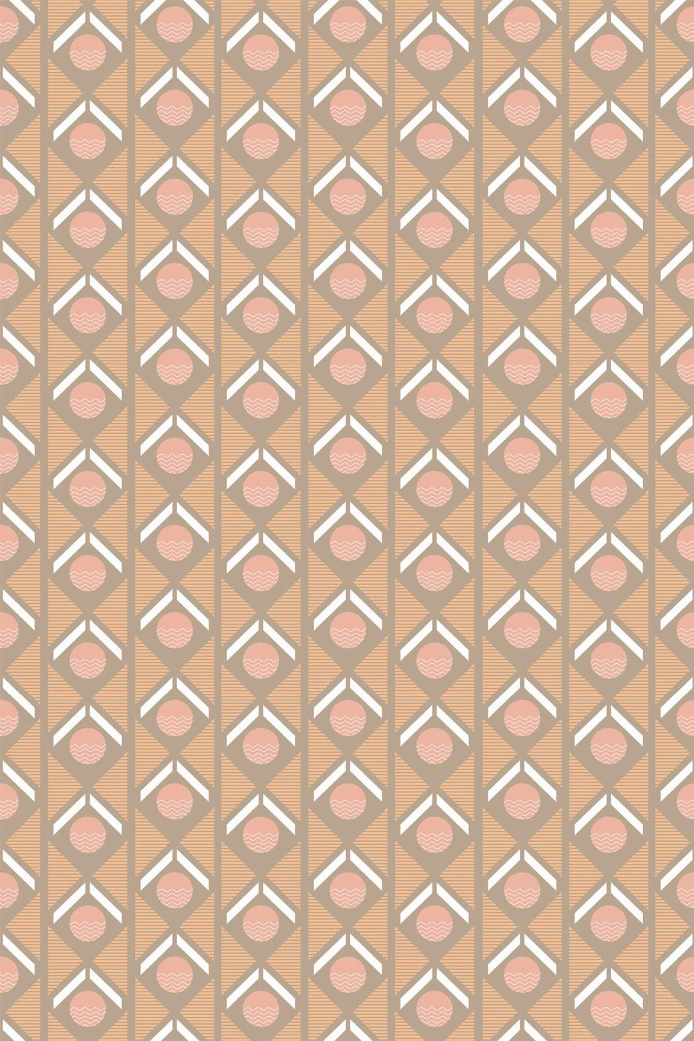 Light brown retro geometric Wallpaper - Image 2