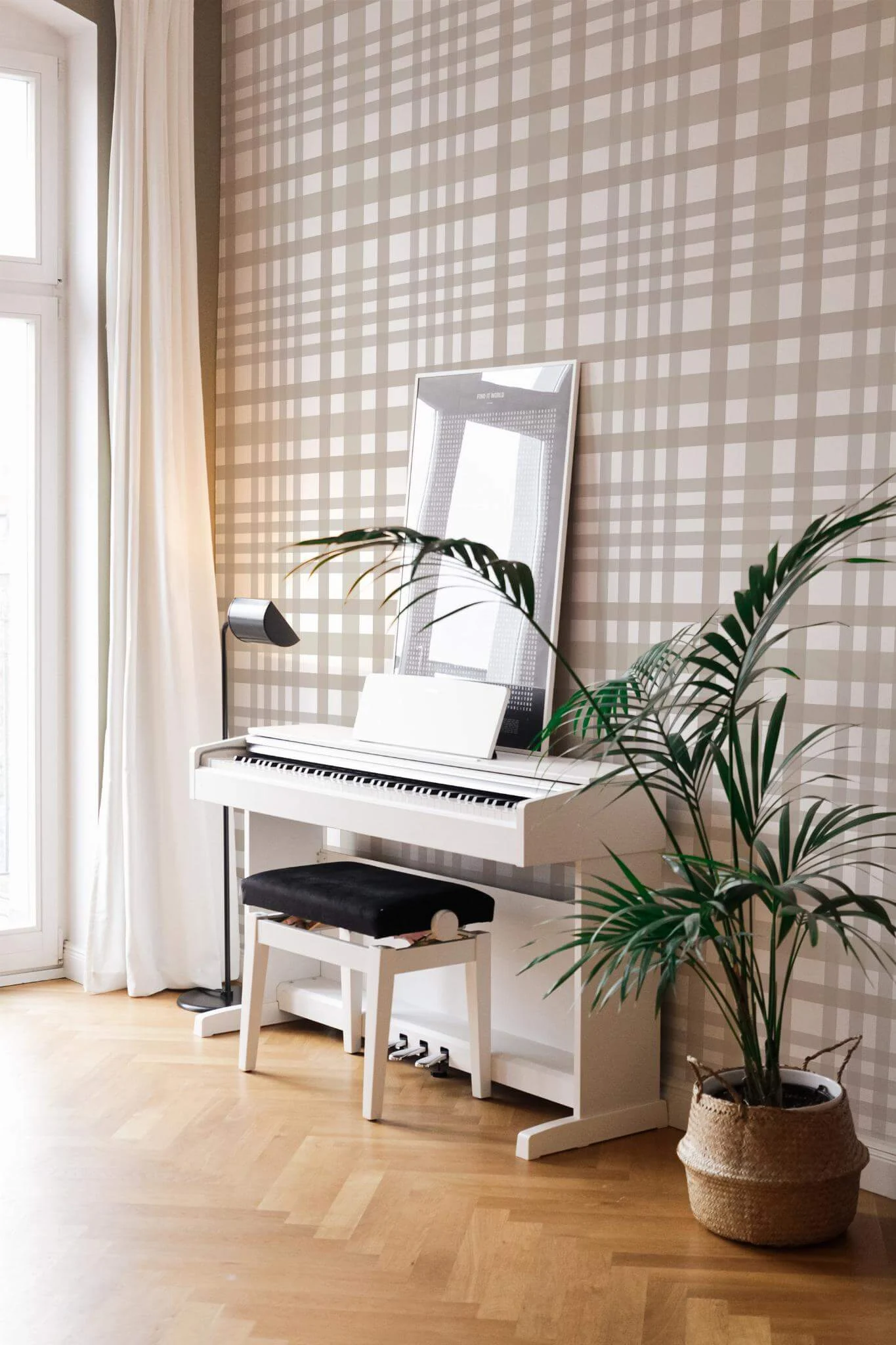 Light neutral plaid Wallpaper - Image 4