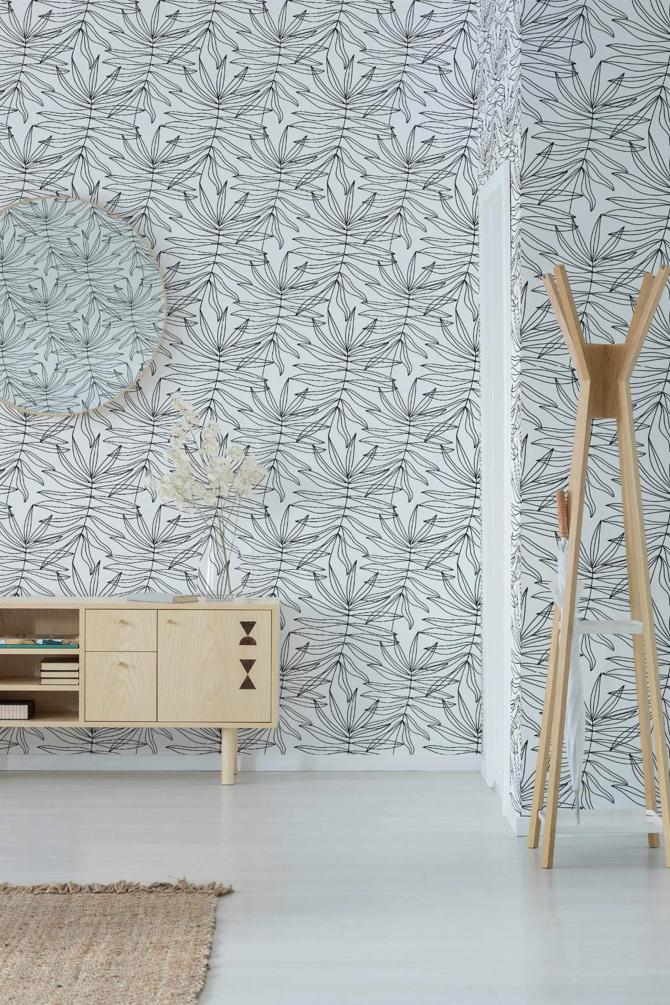 Lined palm leaves Wallpaper - Image 3