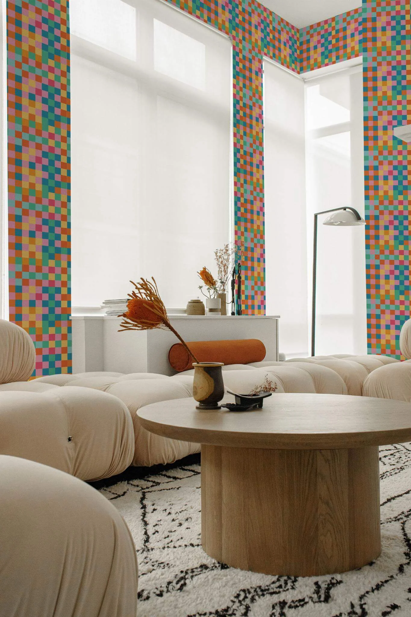 Vibrant Checkered Symphony Wallpaper - Image 3