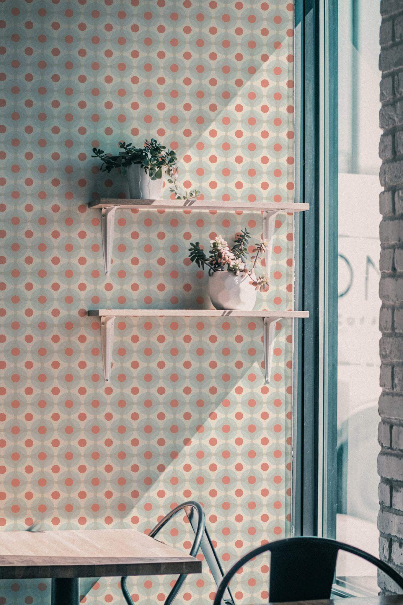 Retro geometric dotted Wallpaper