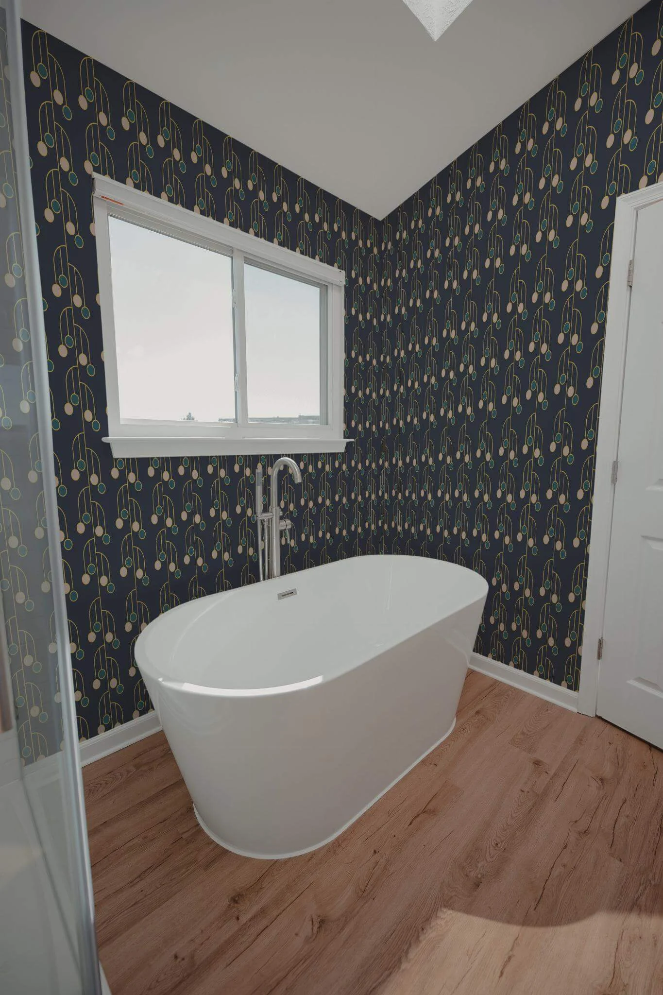 Navy blue Art Deco Wallpaper - Image 4