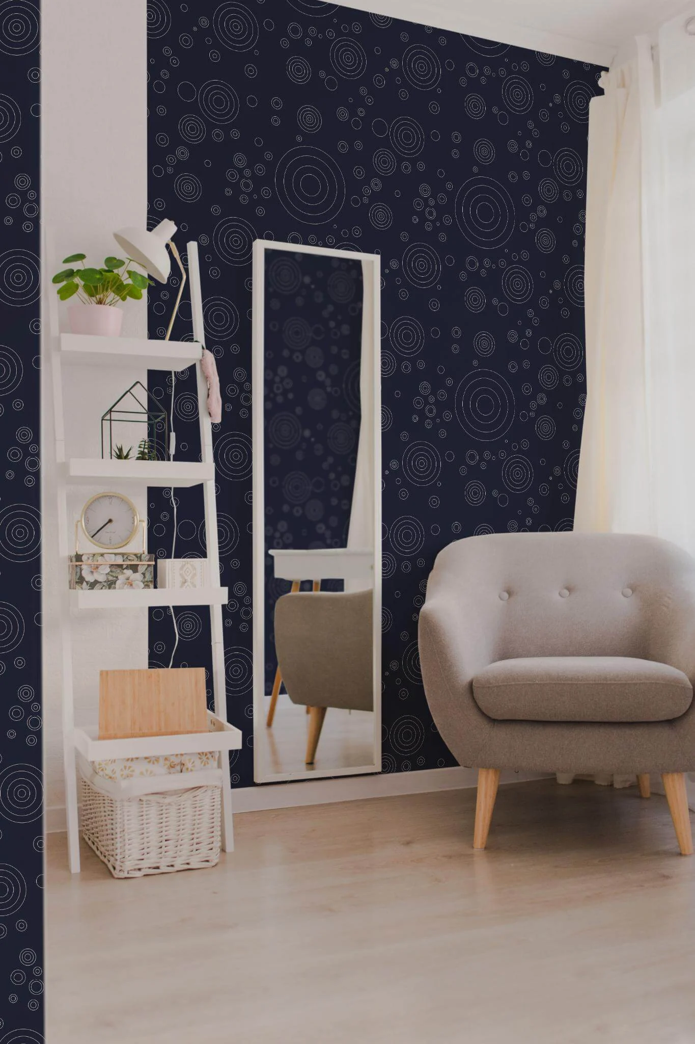 Navy blue circles Wallpaper - Image 4