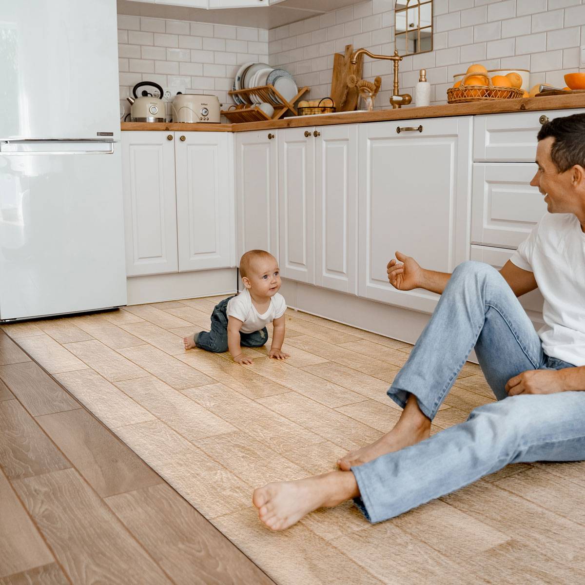 16″x34″ Clear Kitchen Floor Mat – Non-Slip, Durable Protection for High-Traffic Areas