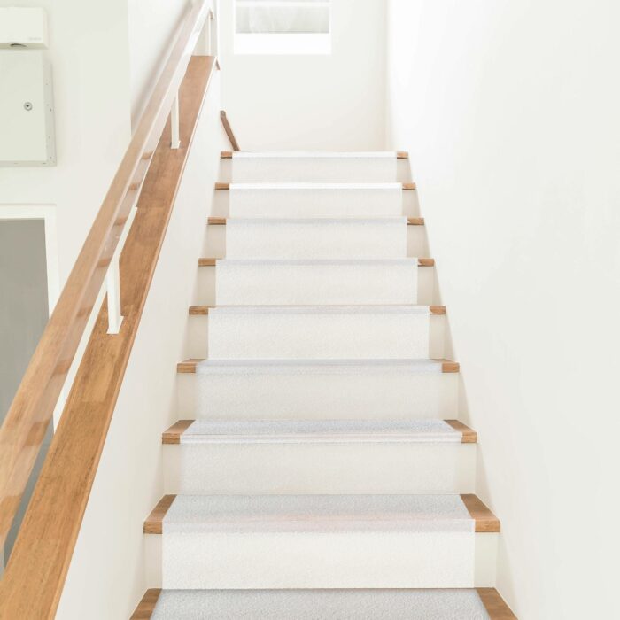 27"x10' White Non-Slip Stair Runner – Premium Peel & Stick Vinyl Mat with Long-Lasting Adhesion | Certified Safe & Slip-Resistant