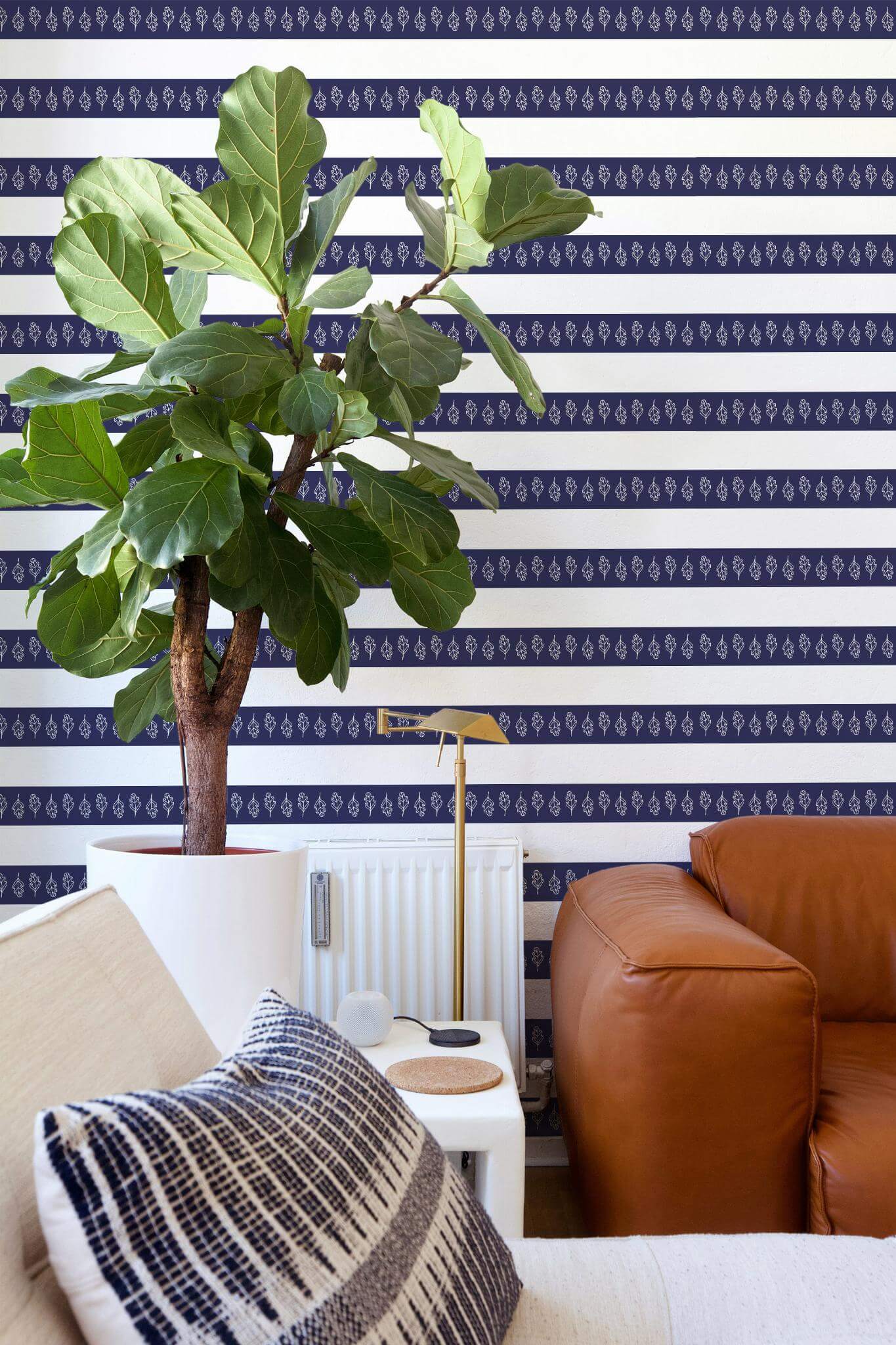 Oak leaf stripe Wallpaper