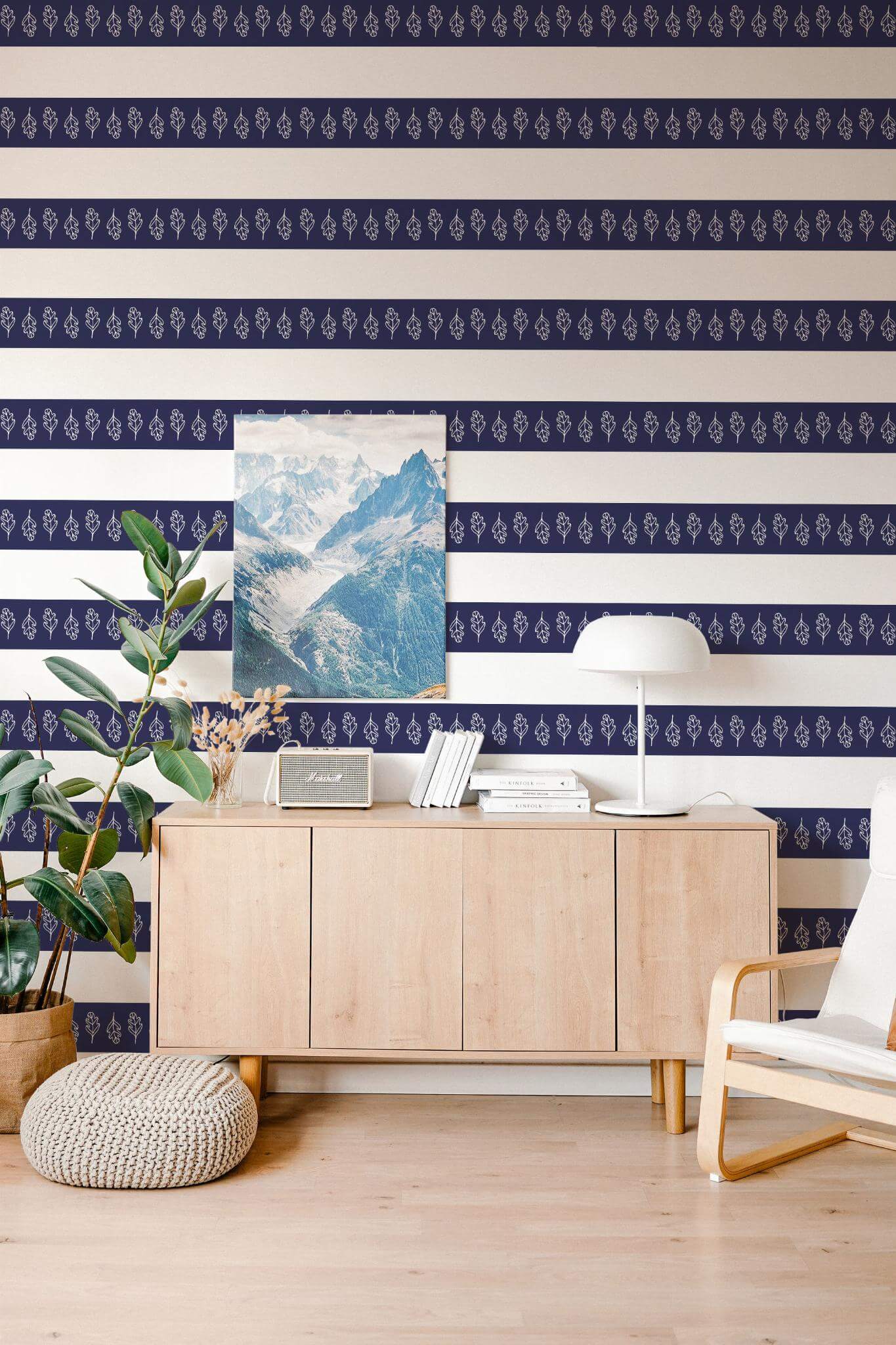 Oak leaf stripe Wallpaper - Image 4