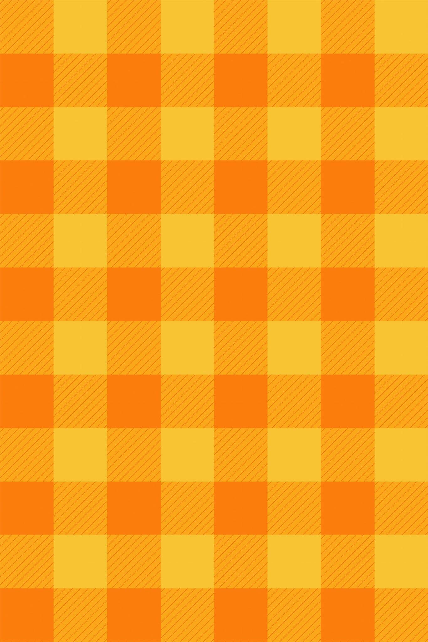 Orange and yellow check Wallpaper - Image 2