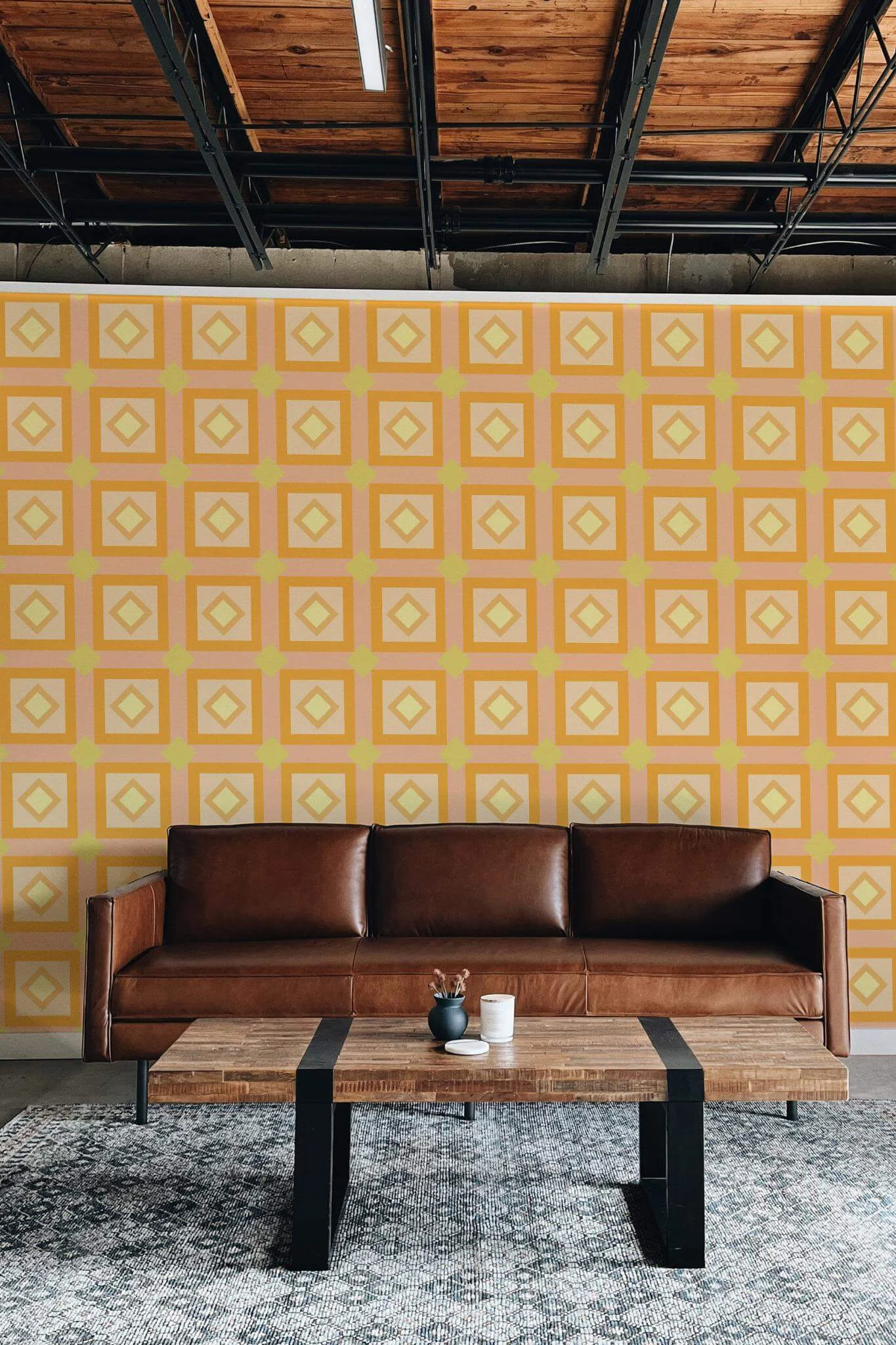 Orange geometric Wallpaper - Image 4