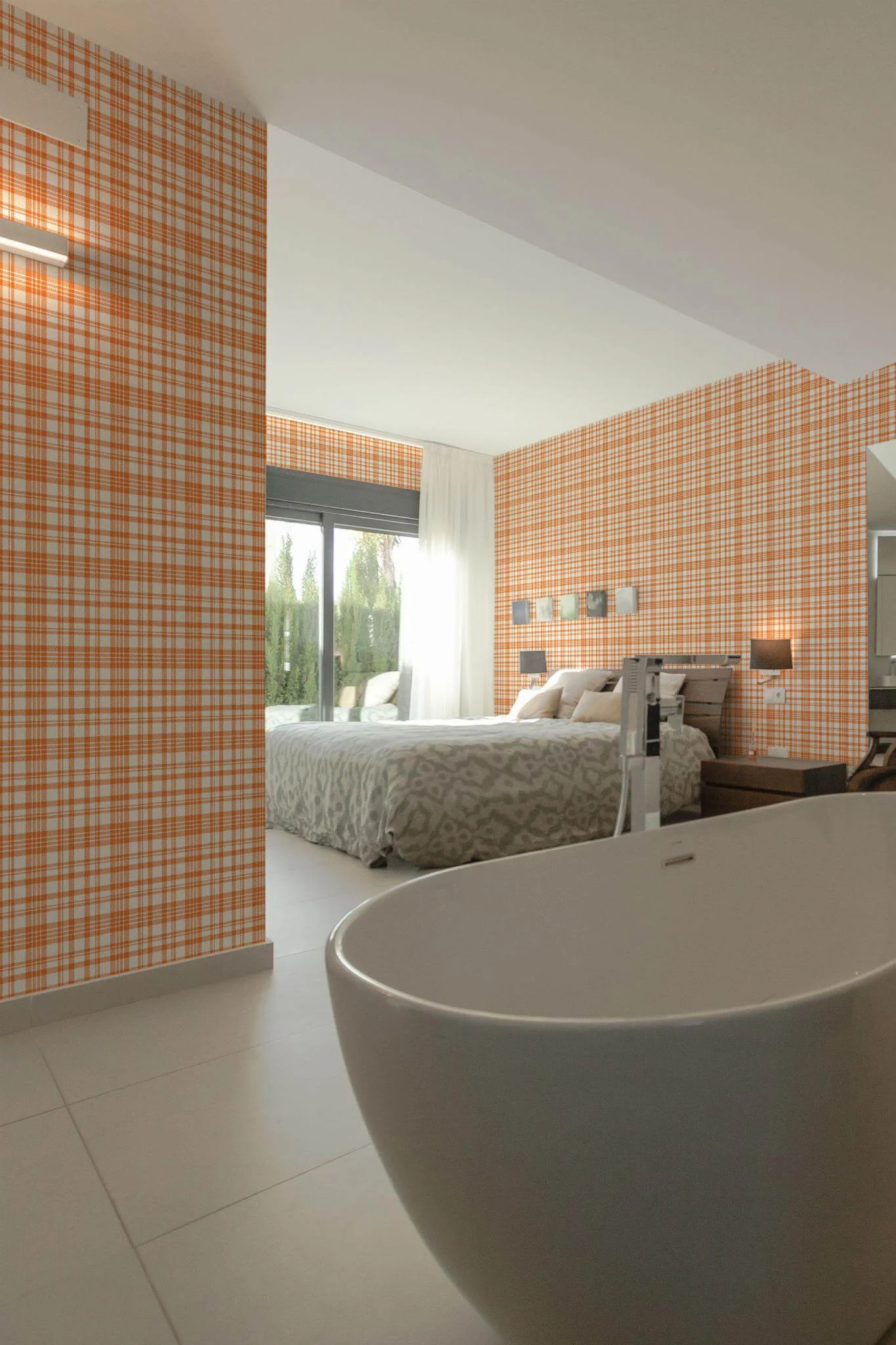 Orange plaid Wallpaper - Image 3