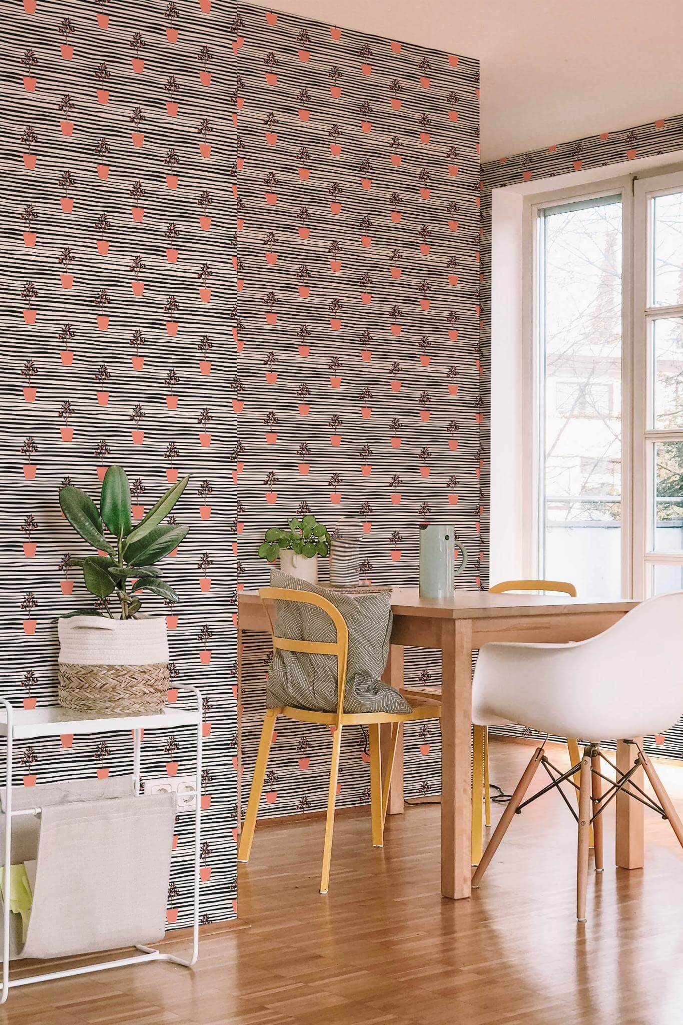 Plants striped Wallpaper - Image 3
