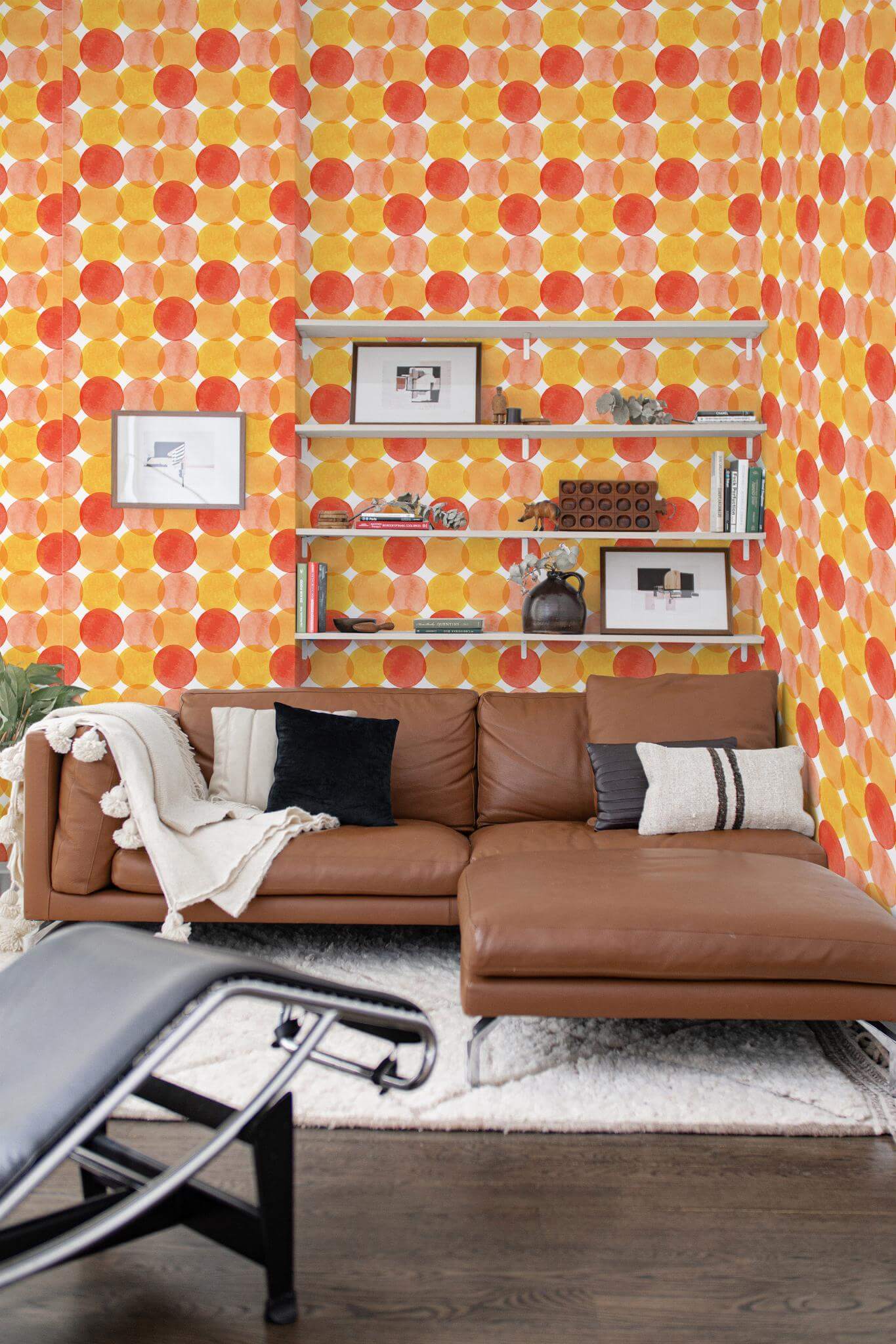 Orange watercolor dots Wallpaper - Image 3