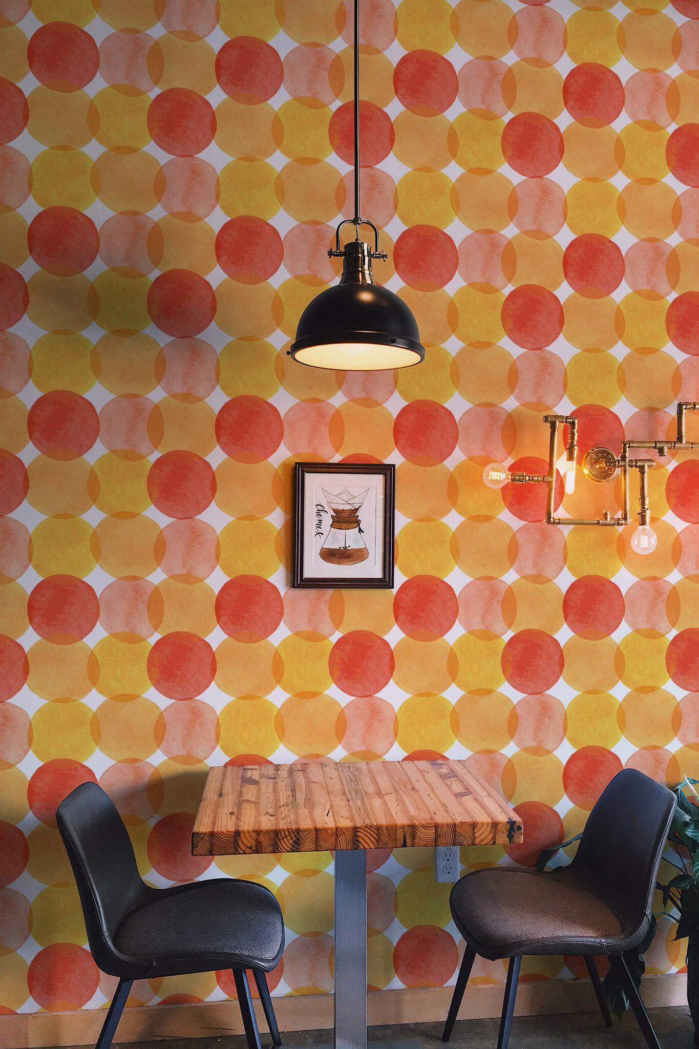 Orange watercolor dots Wallpaper - Image 4