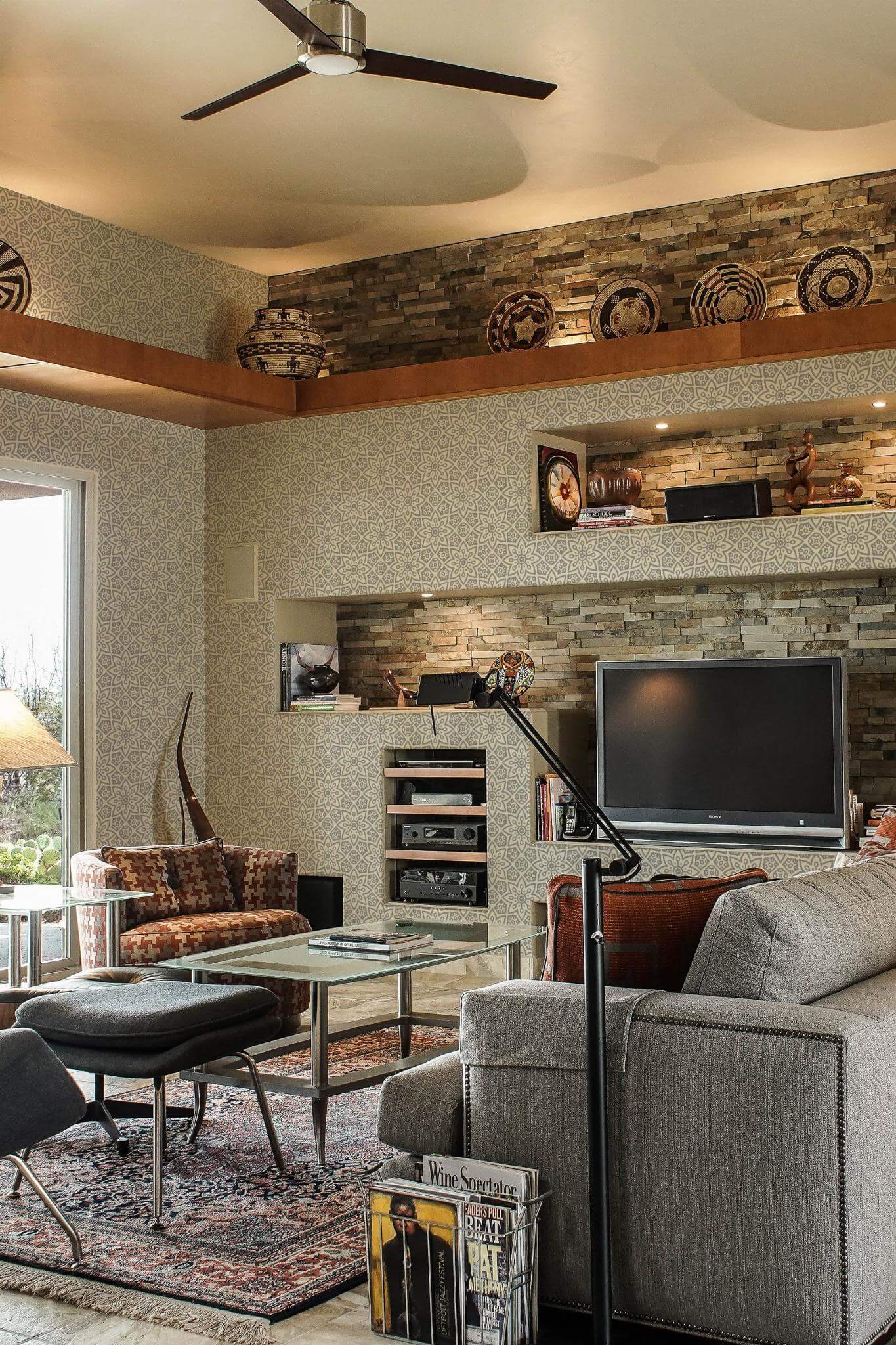 Gray geometric floral Wallpaper - Image 3