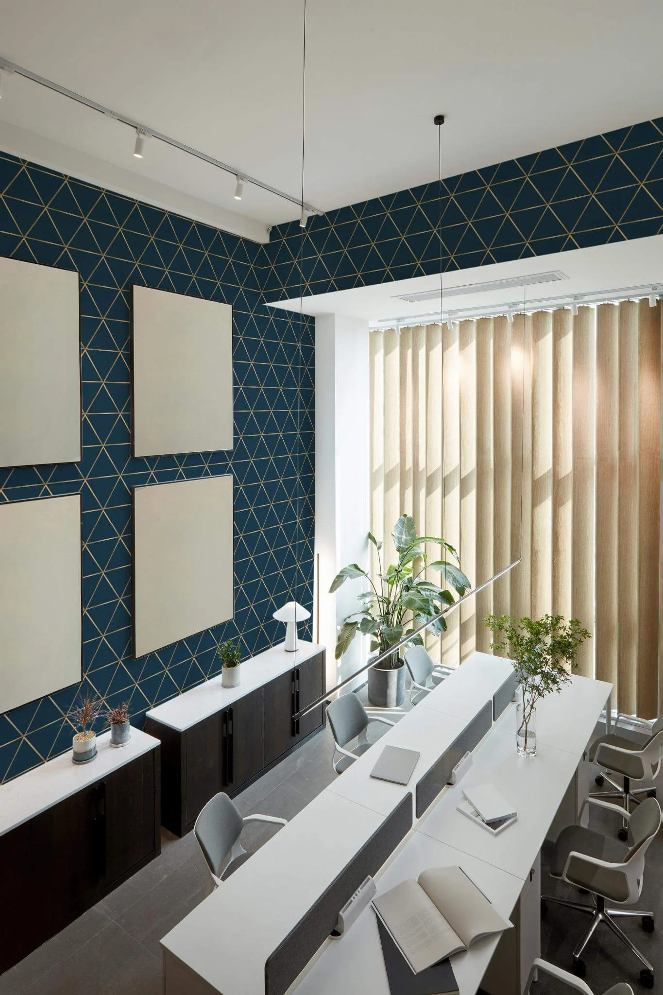 Blue luxury geometric Wallpaper - Image 4