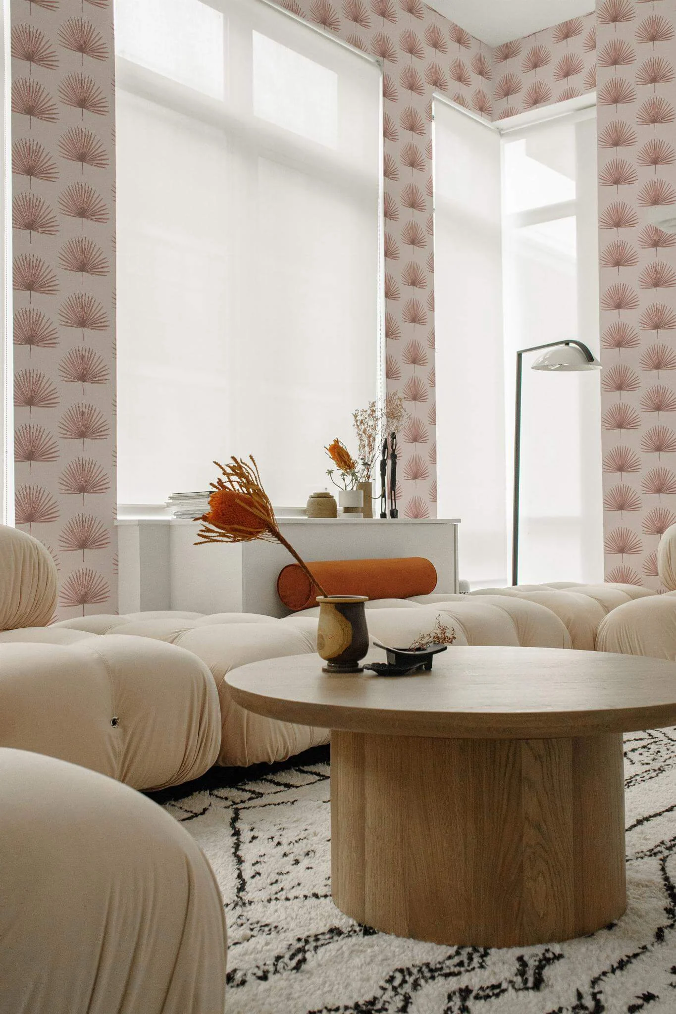 Pink palm leaf Wallpaper - Image 3
