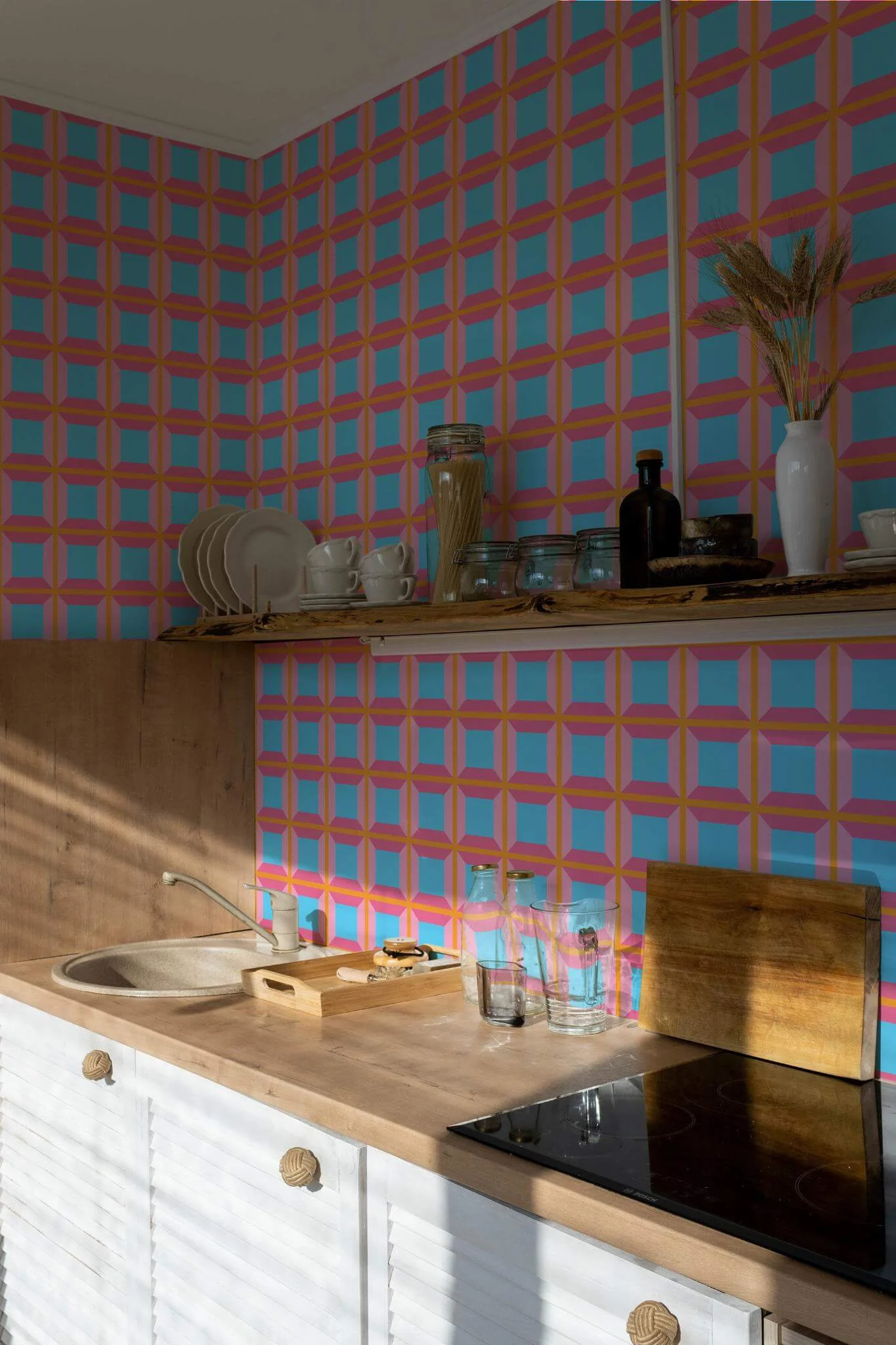 Vibrant Geometric Dreamscape Wallpaper - Image 4