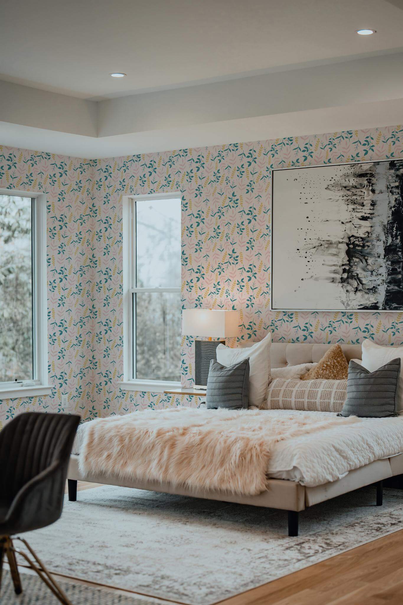 Seamless pastel leaf Wallpaper - Image 4