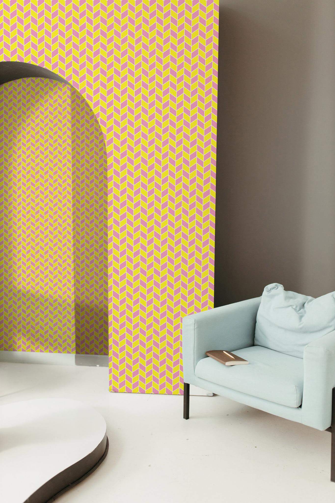 Pink and yellow chevron Wallpaper - Image 4