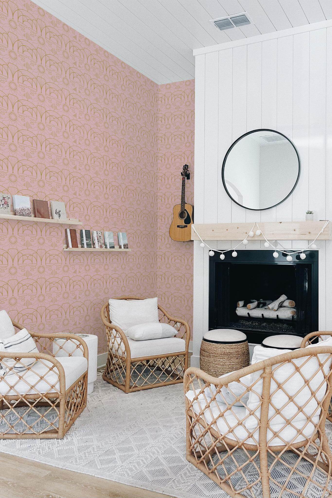 Pink Art Deco Wallpaper - Image 3