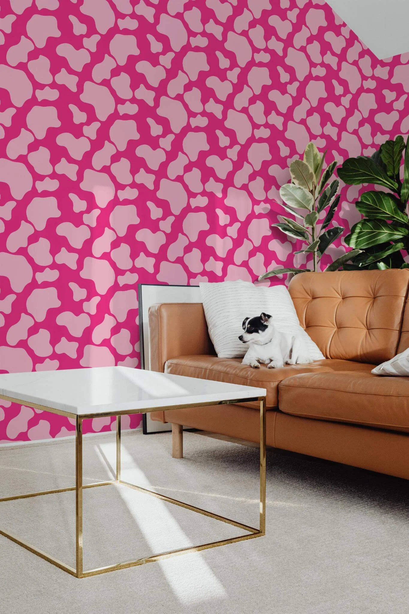 Pink cow pattern Wallpaper - Image 3