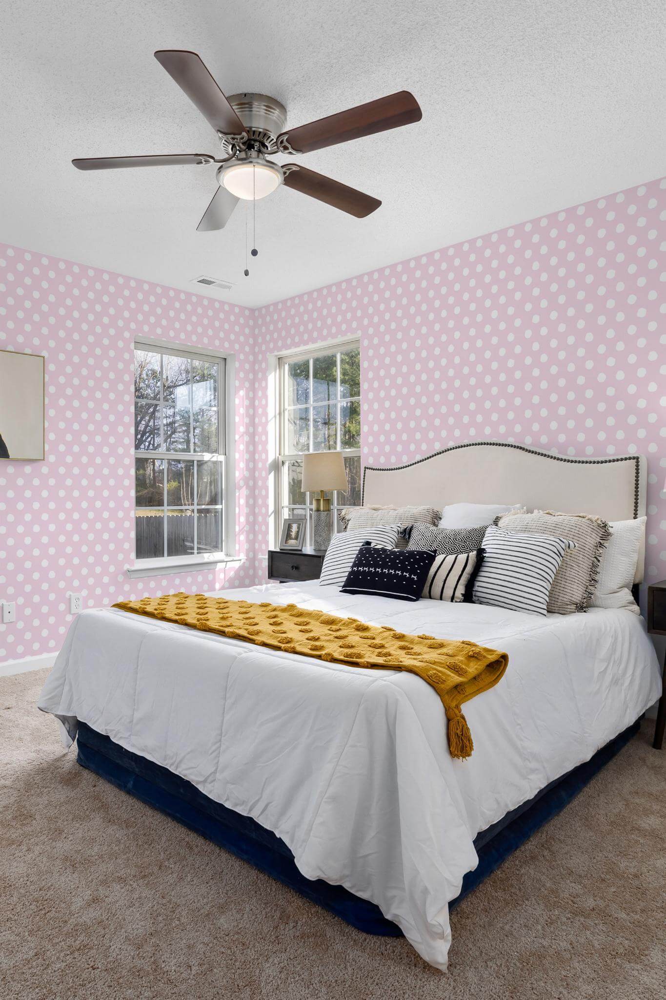 Pink and white polka dot Wallpaper - Image 4