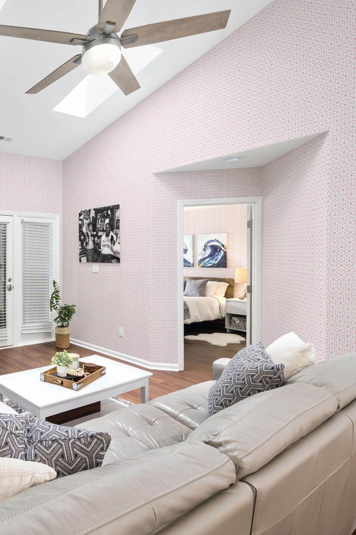 Pink geometric floral Wallpaper - Image 4