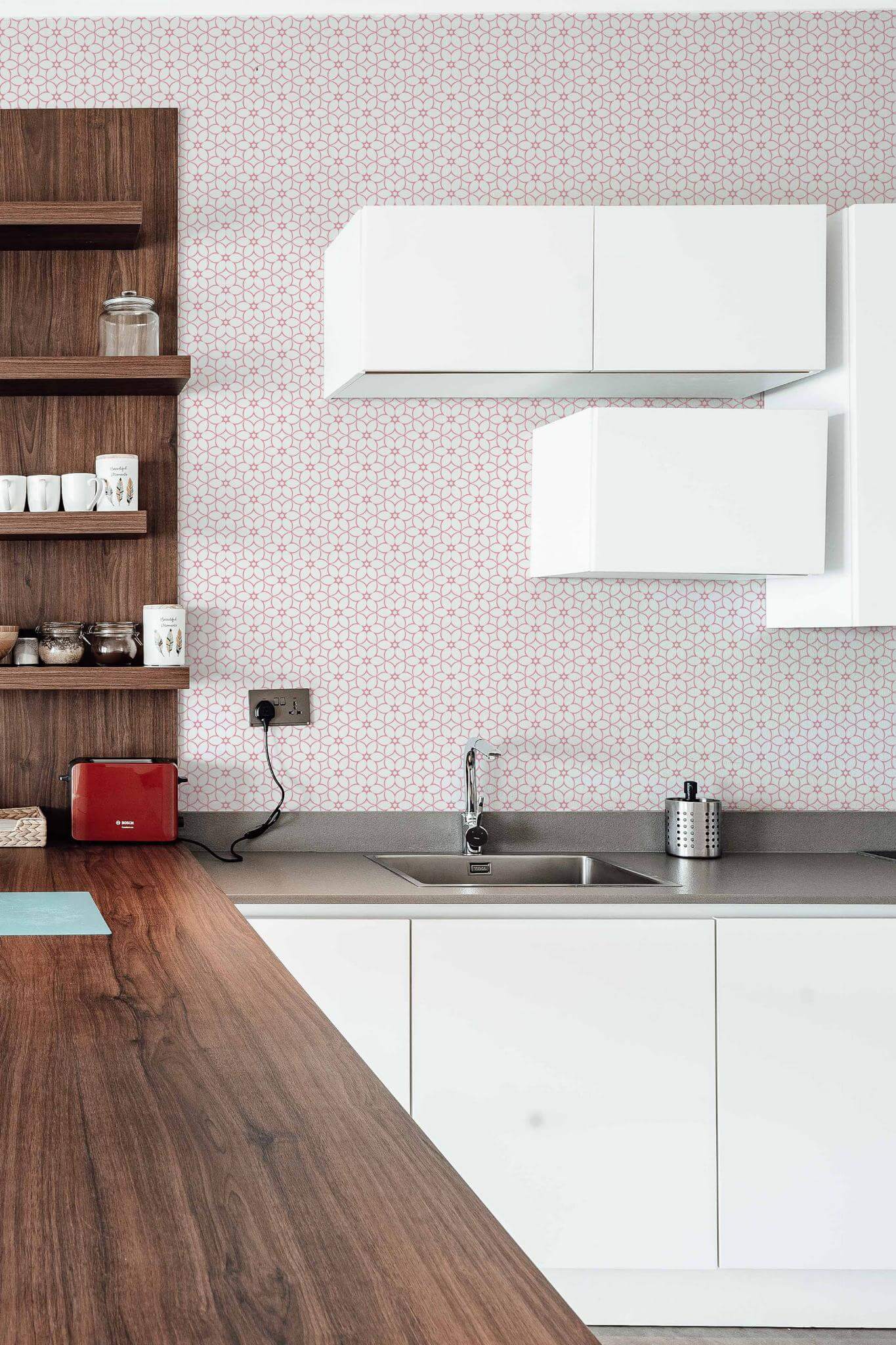 Pink geometric floral Wallpaper - Image 3
