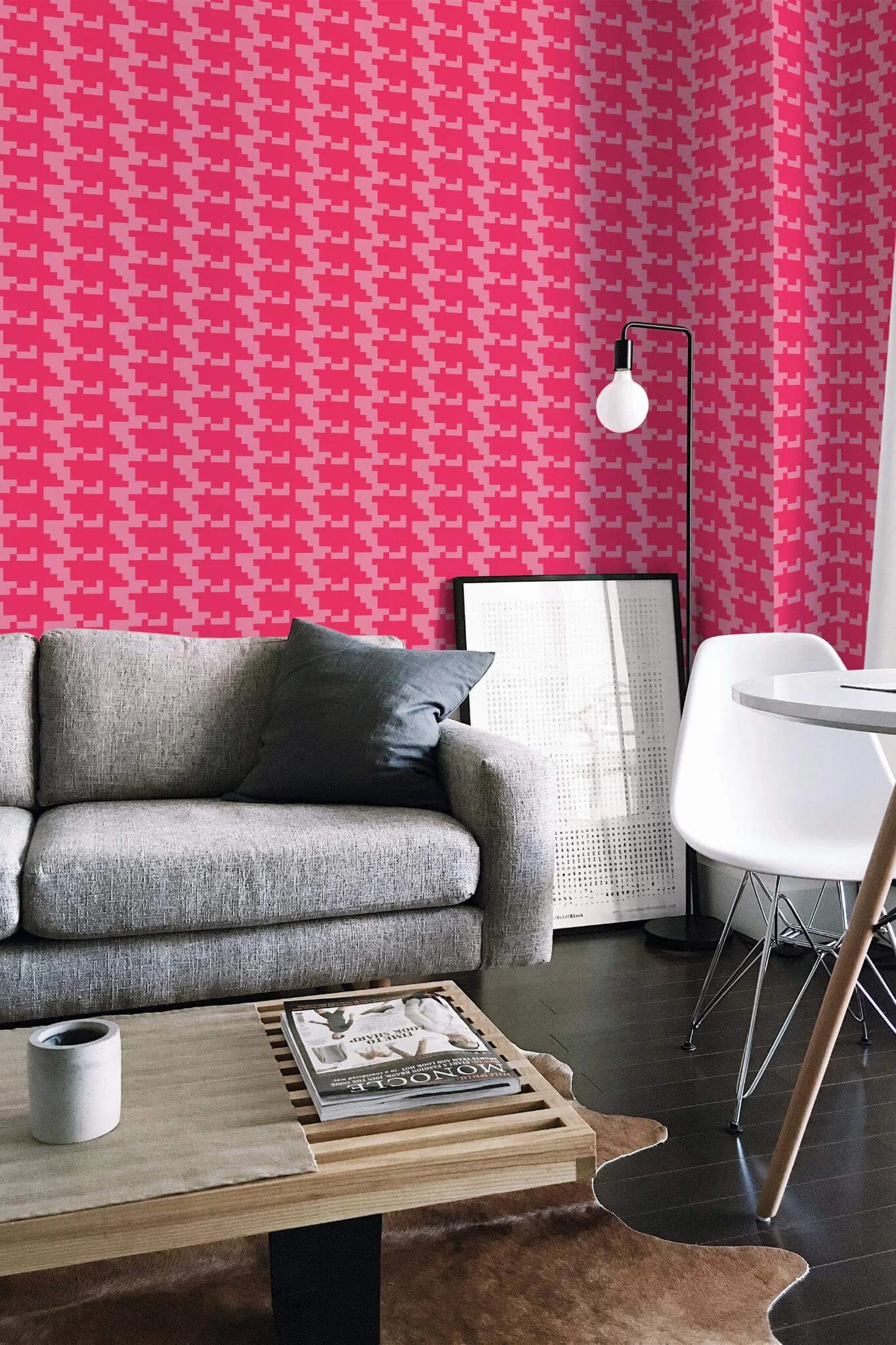 Pink houndstooth Wallpaper - Image 4