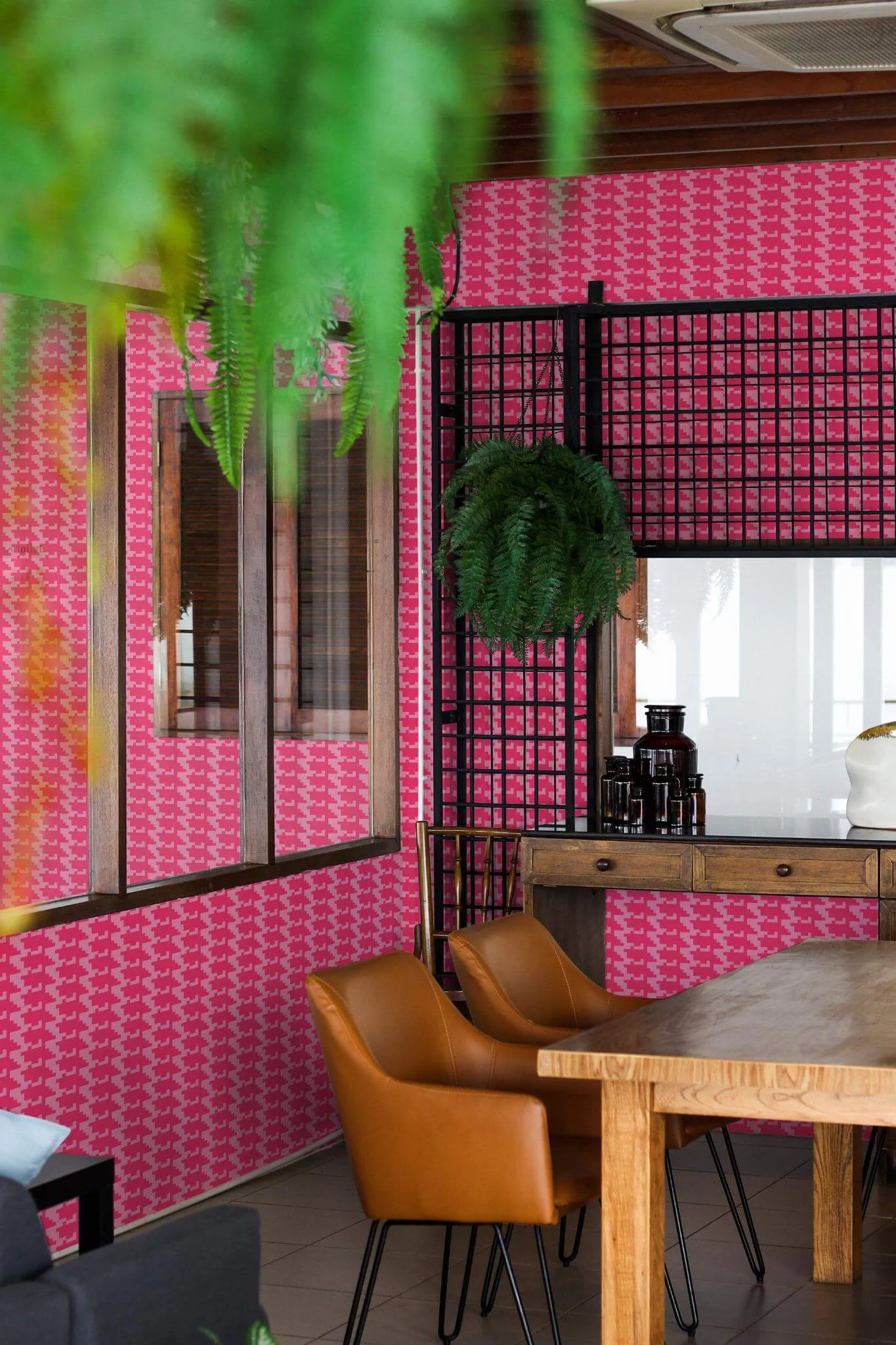 Pink houndstooth Wallpaper - Image 3