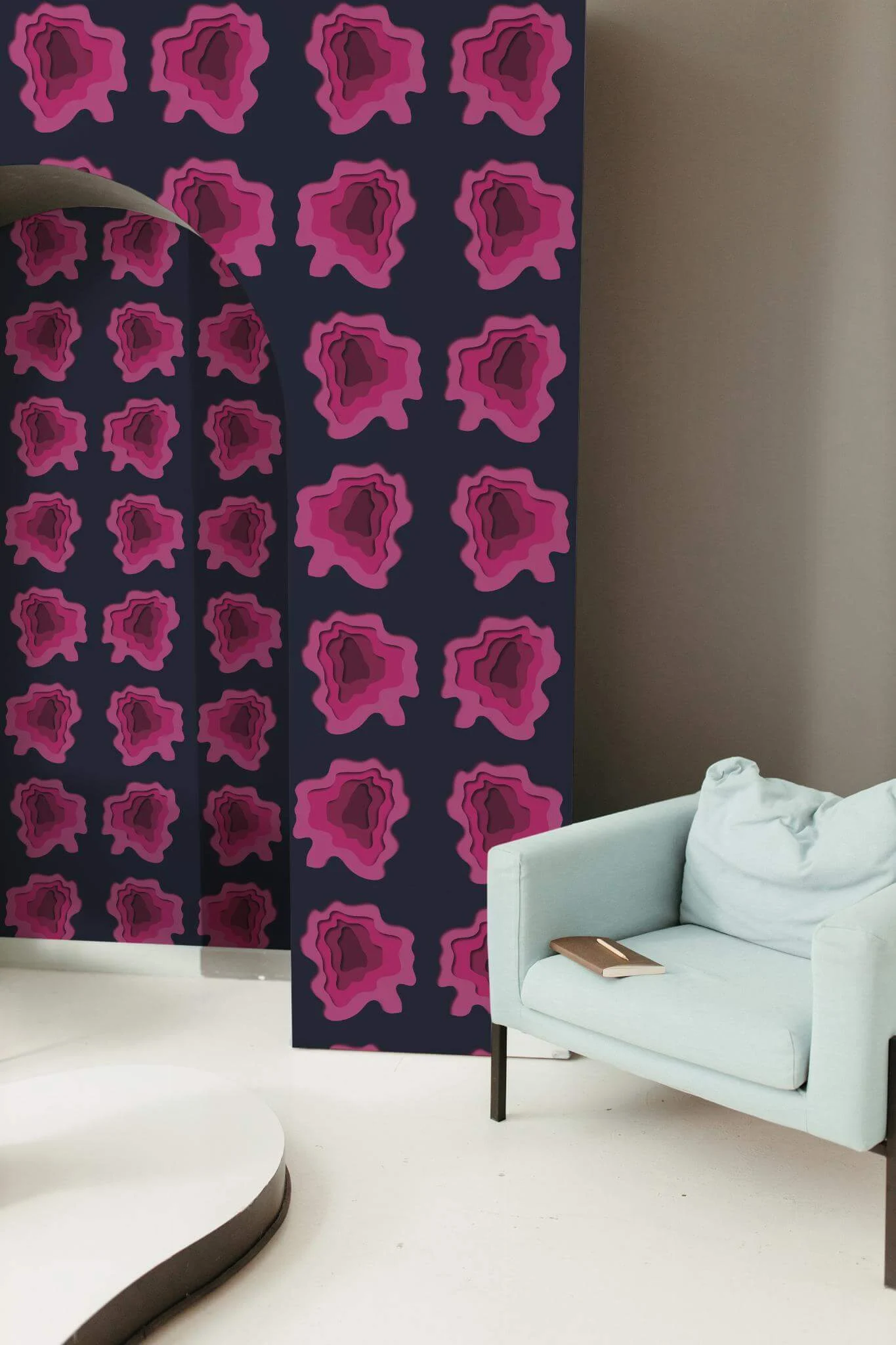 Pink contemporary shape Wallpaper - Image 3