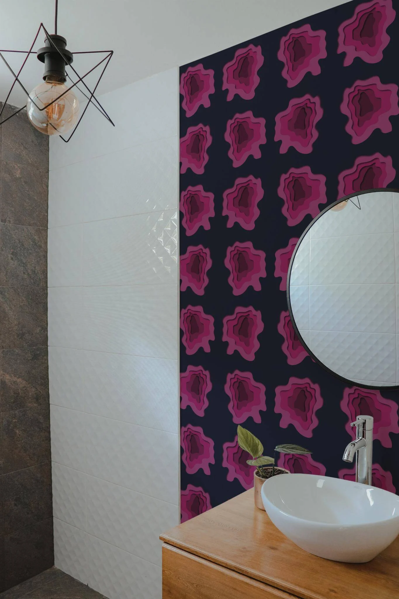 Pink contemporary shape Wallpaper - Image 4