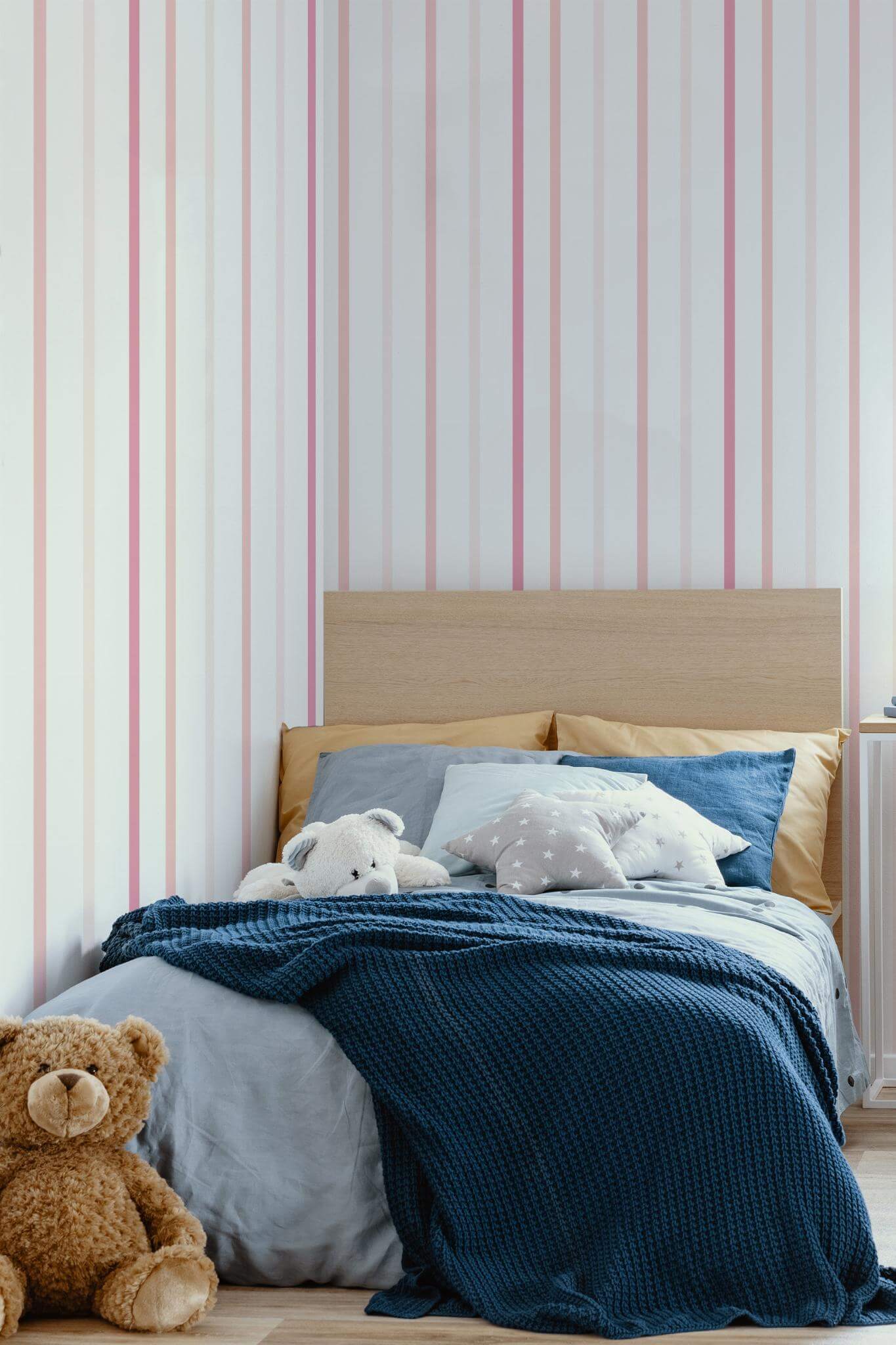 Pink and white striped Wallpaper - Image 4