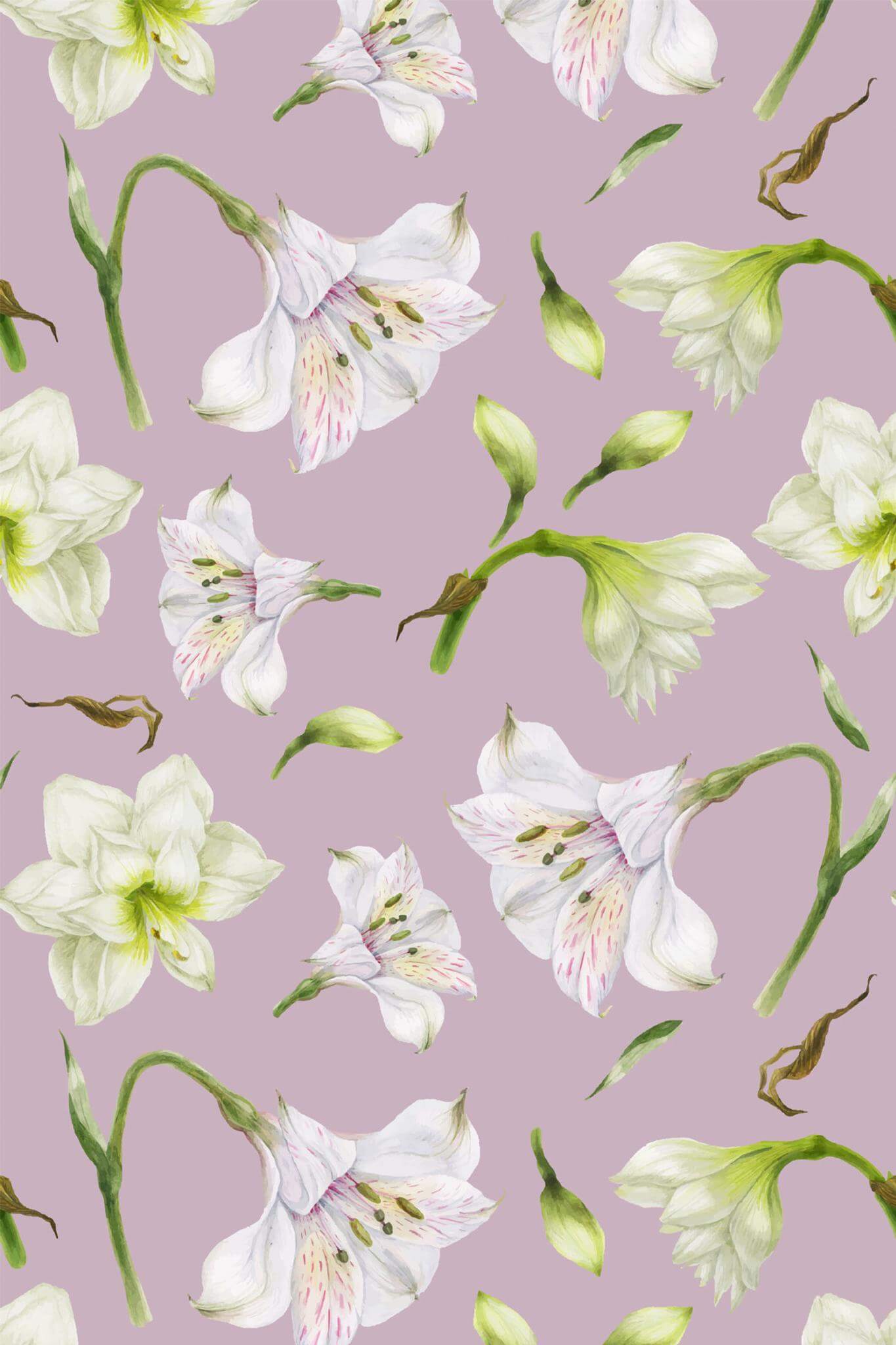 Purple and white floral Wallpaper - Image 2