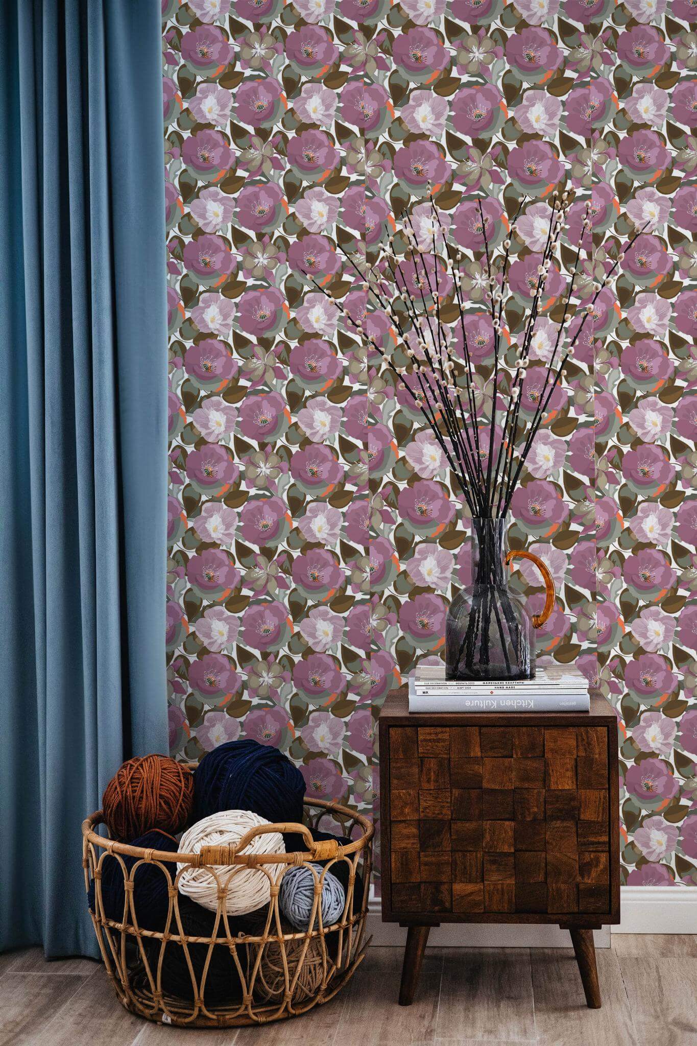 Purple floral Wallpaper