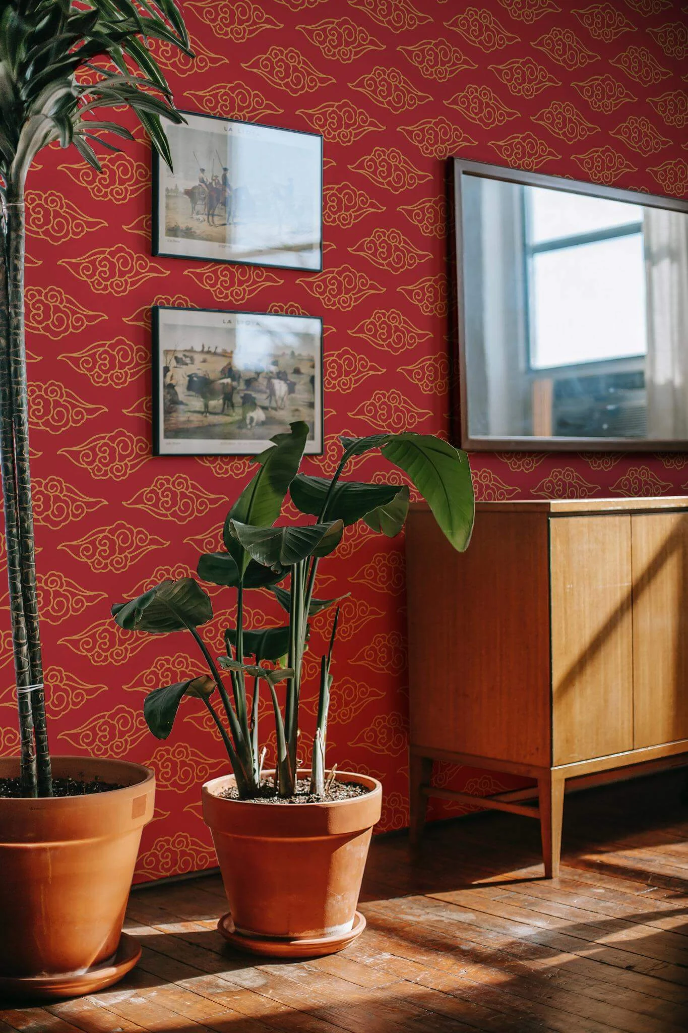 Red China pattern Wallpaper - Image 4
