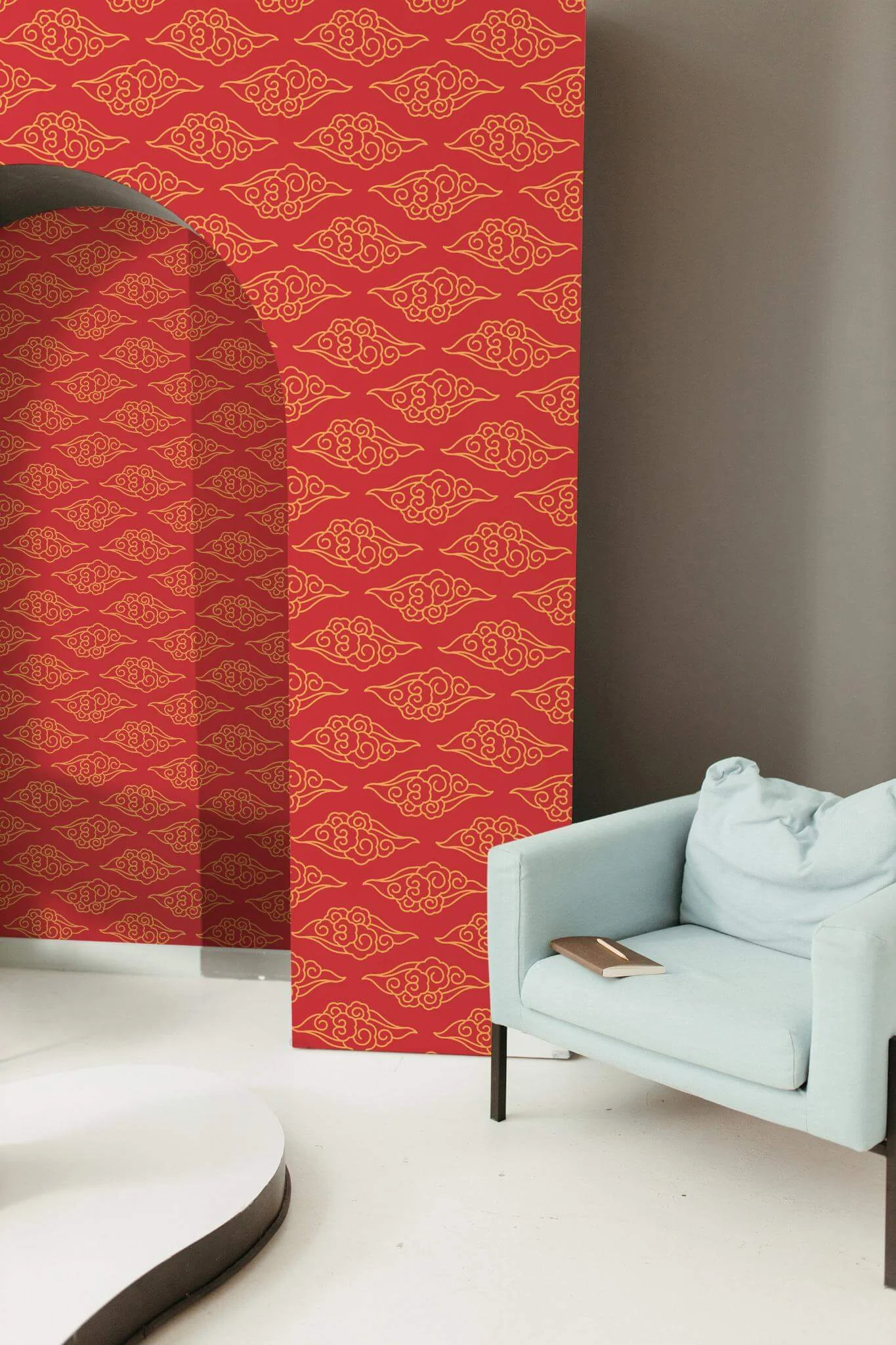 Red China pattern Wallpaper - Image 3