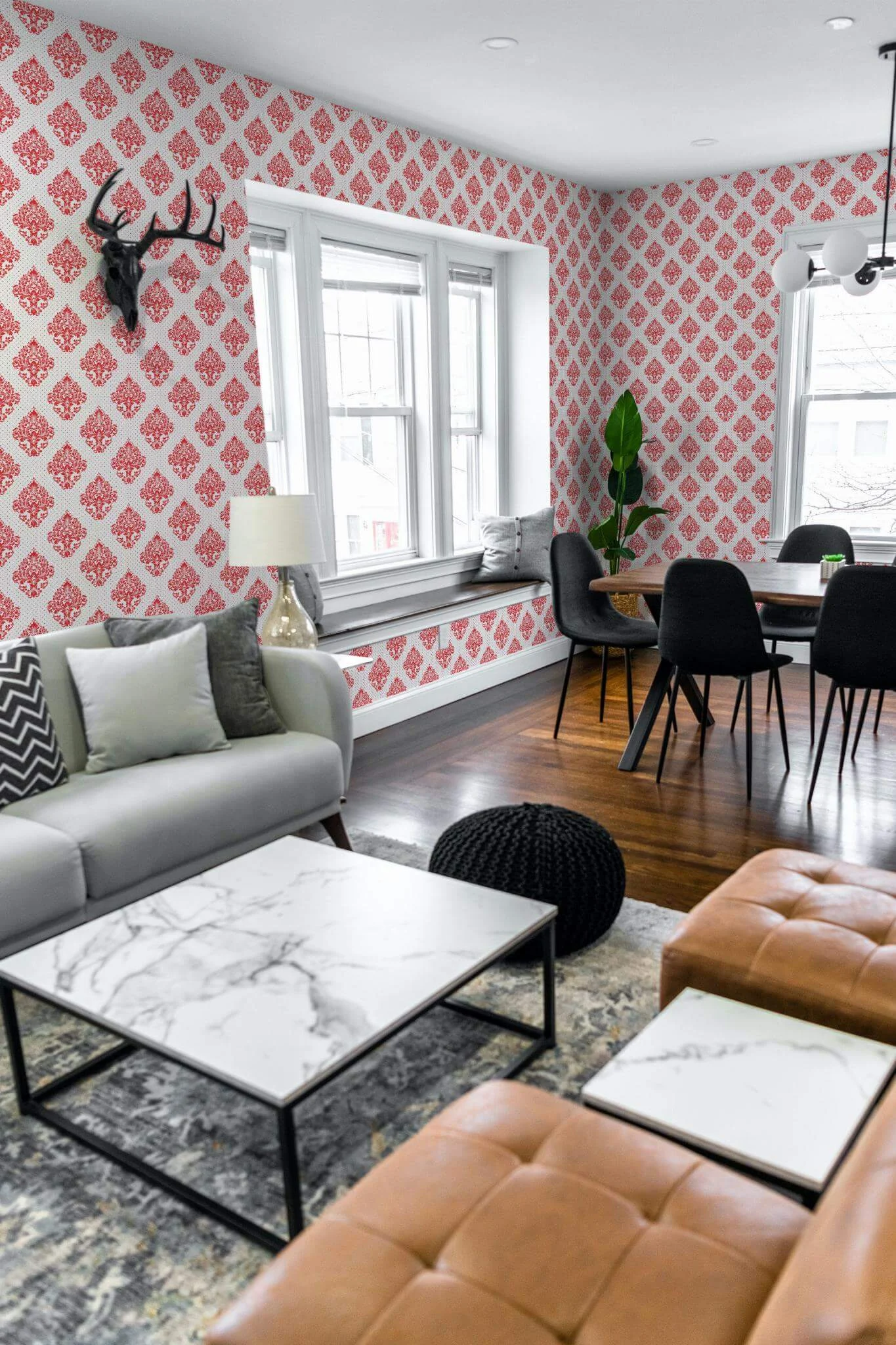 Red damask Wallpaper - Image 3