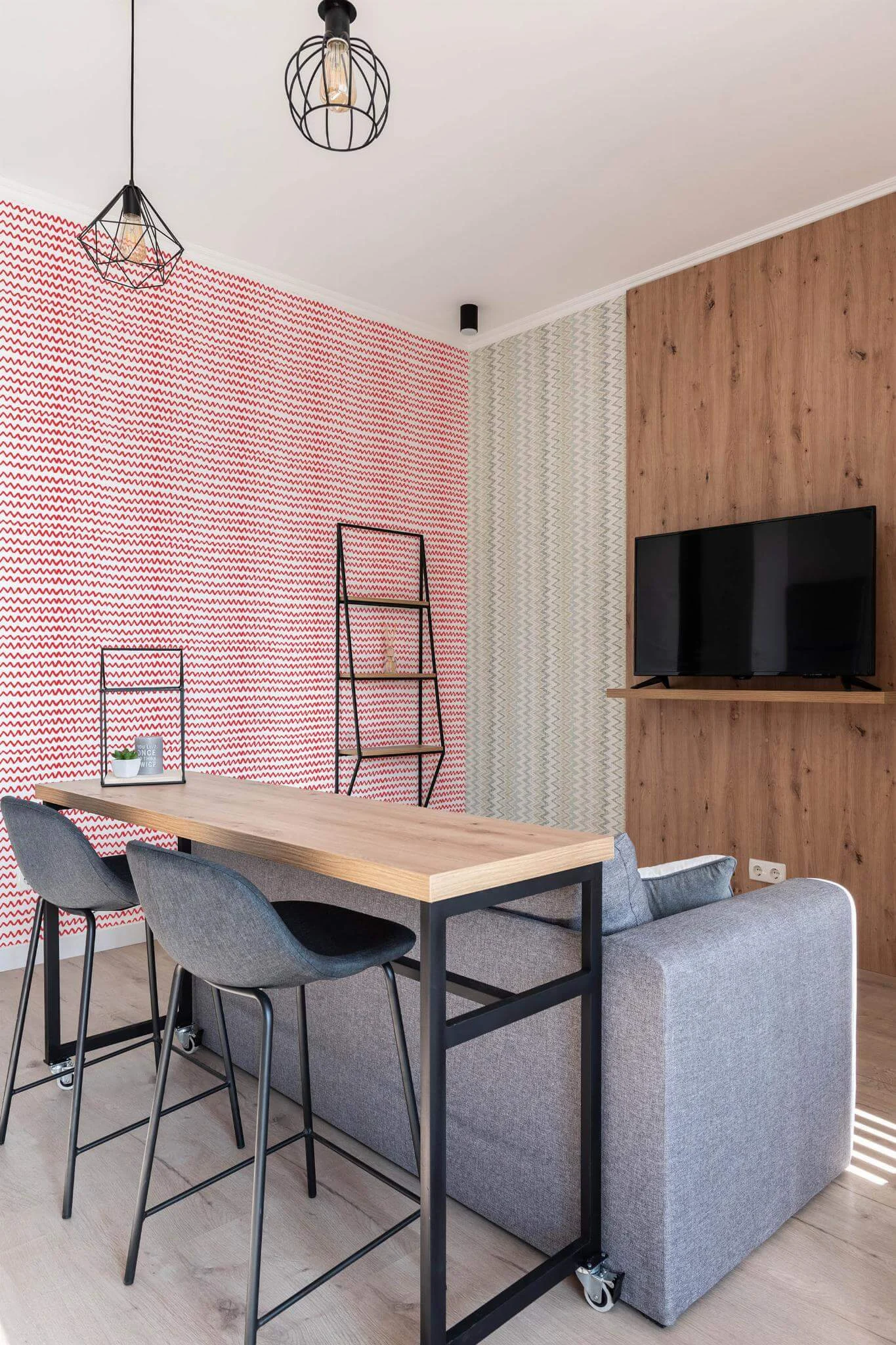 Red modern chevron Wallpaper - Image 3