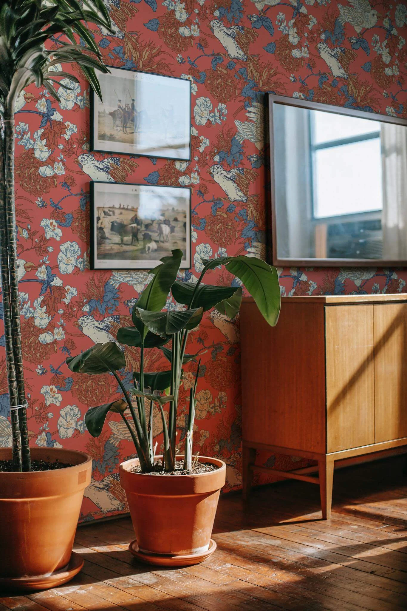 Red vintage chinoiserie Wallpaper - Image 4