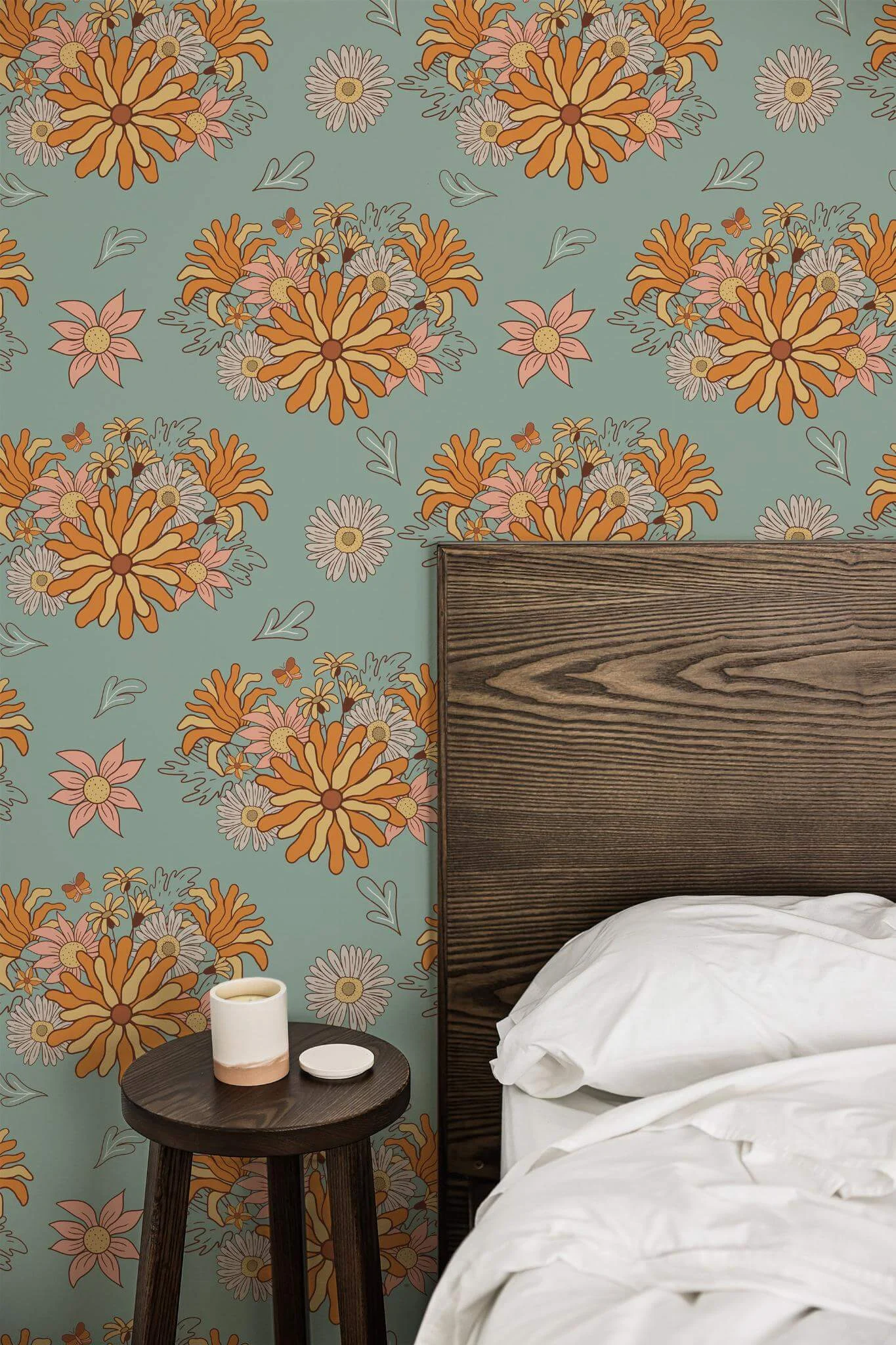 Multicolor retro flower Wallpaper - Image 4