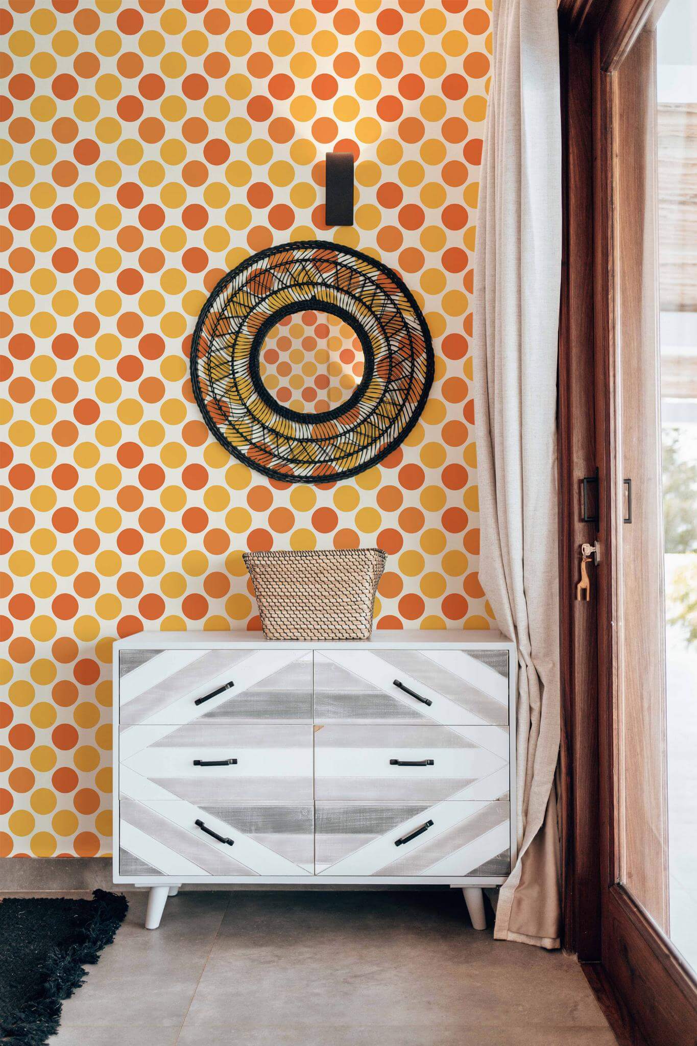 Yellow and orange polka dot Wallpaper - Image 4